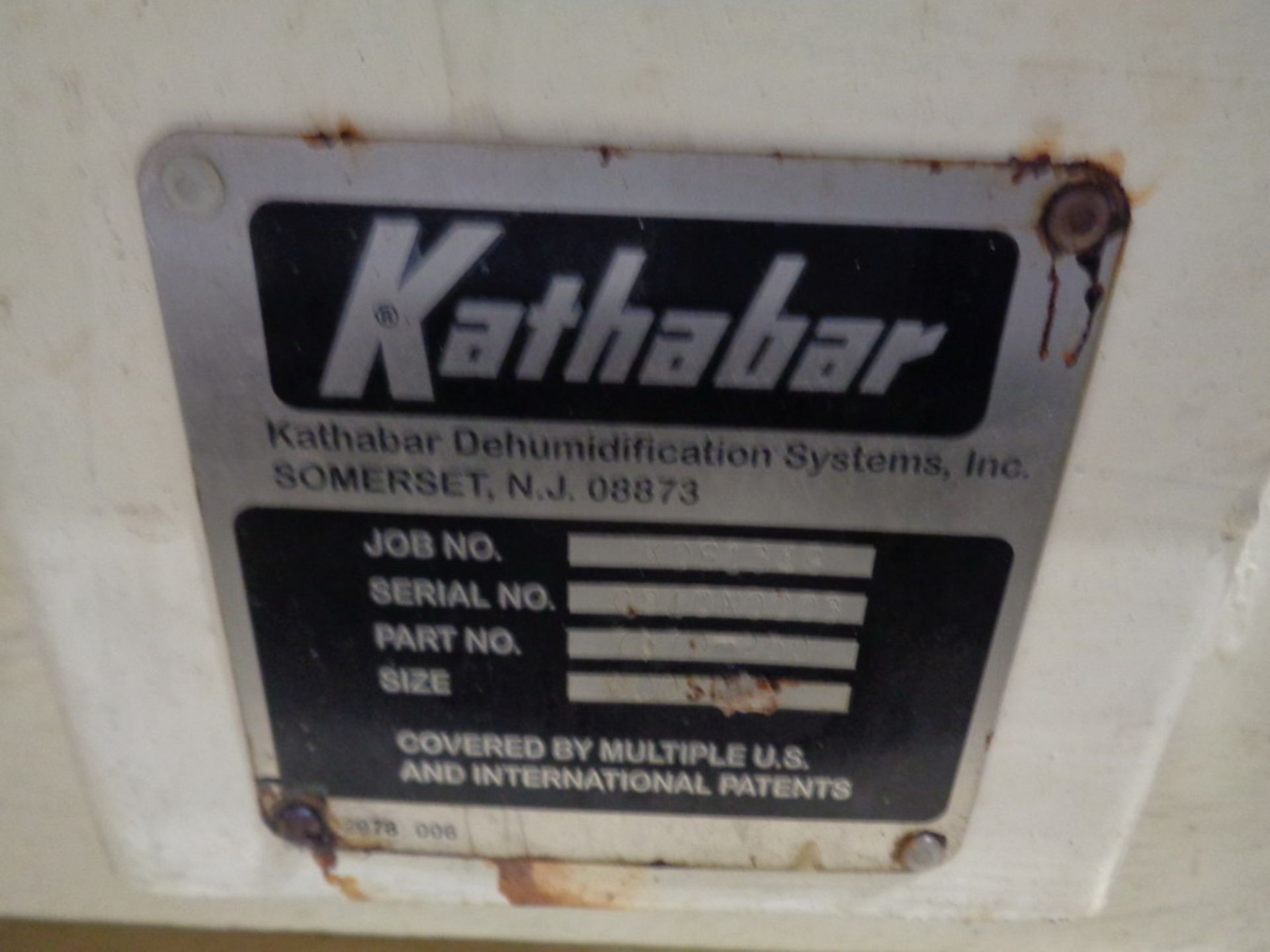 Kathabar Dehumidification System, Size 600SP, S/N 0810N0003 - Image 9 of 16