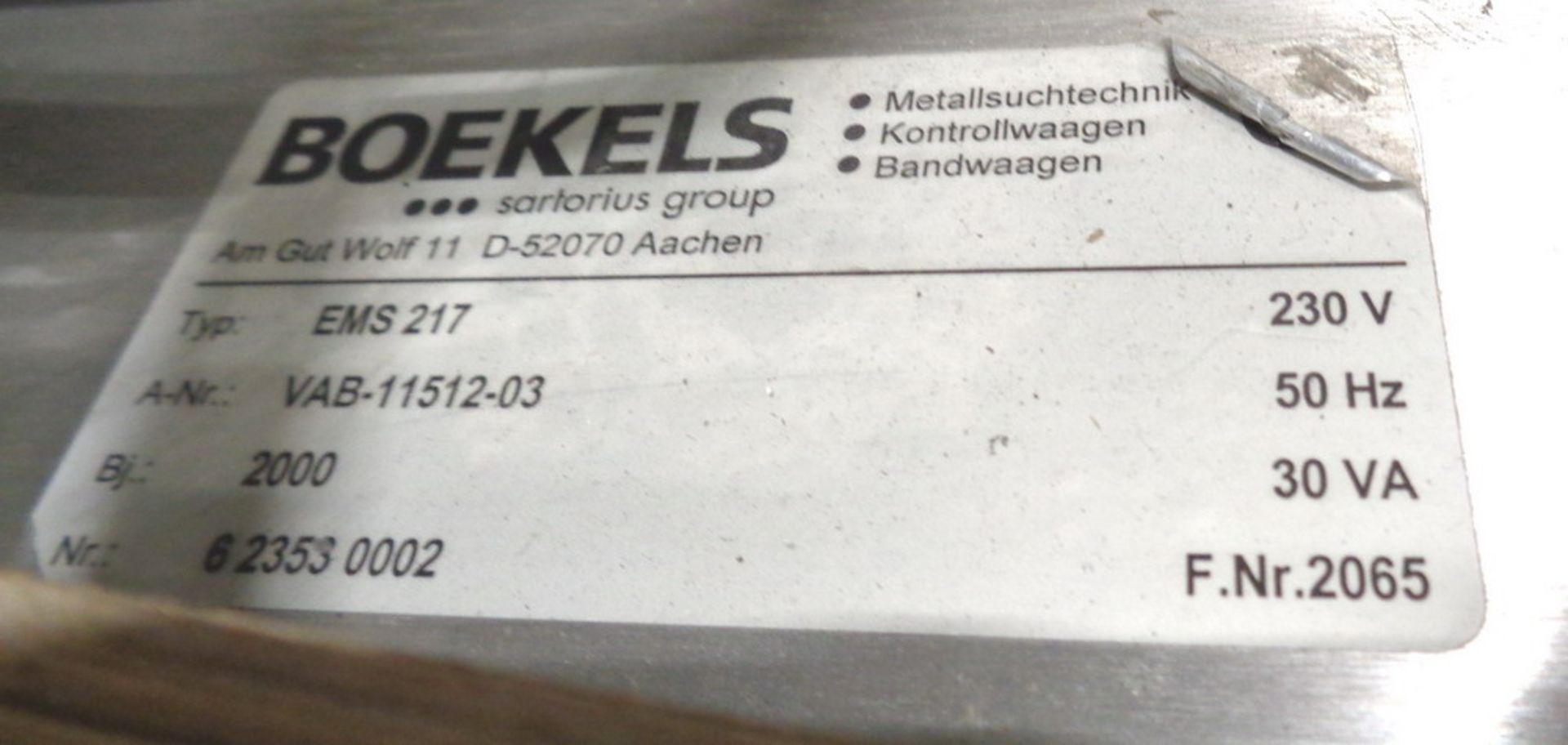 Boekels Packaging Line Bottle Metal Detector, Type EMD 275 x 20, A-NRVAB11512-03 - Image 4 of 10