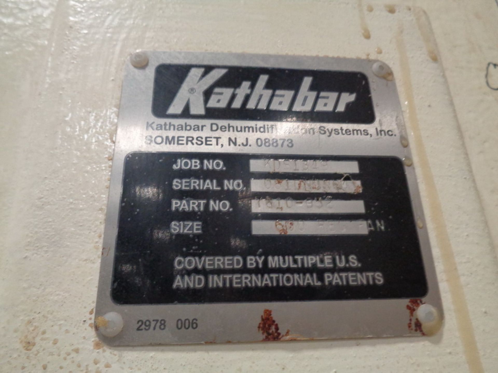 Kathabar Dehumidification System, Size 600SP, S/N 0810N0003 - Image 5 of 16