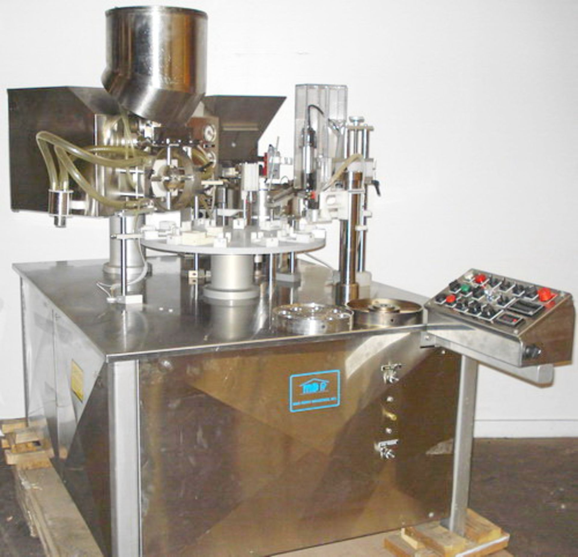 M&O Industries/Perry Monoblock Powder Filler and Capper, Model Monoblock, S/N P-216.