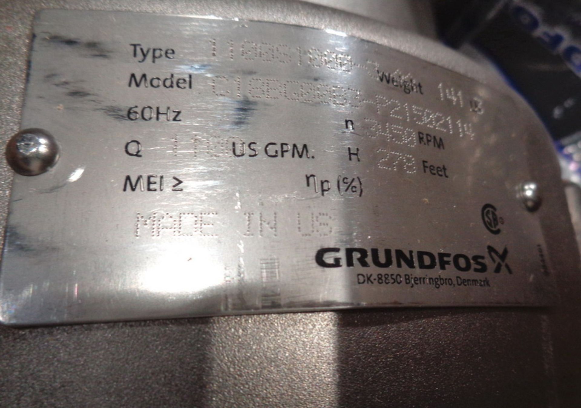 UNUSED Grundfos Stainless Steel Submersible 1100 GPM Pump w/ SS Submersible 100 HP Motor - Image 6 of 6