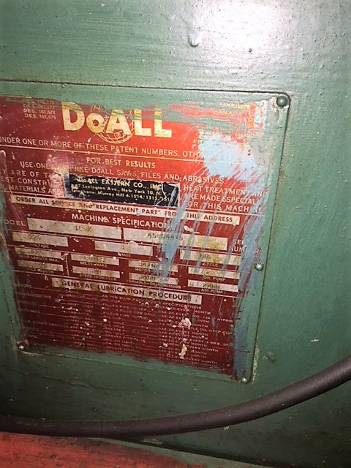 DoAll Mdl. 16-2 16" Vertical Bandsaw (Located in Ronkonkoma, NY) - Image 2 of 2