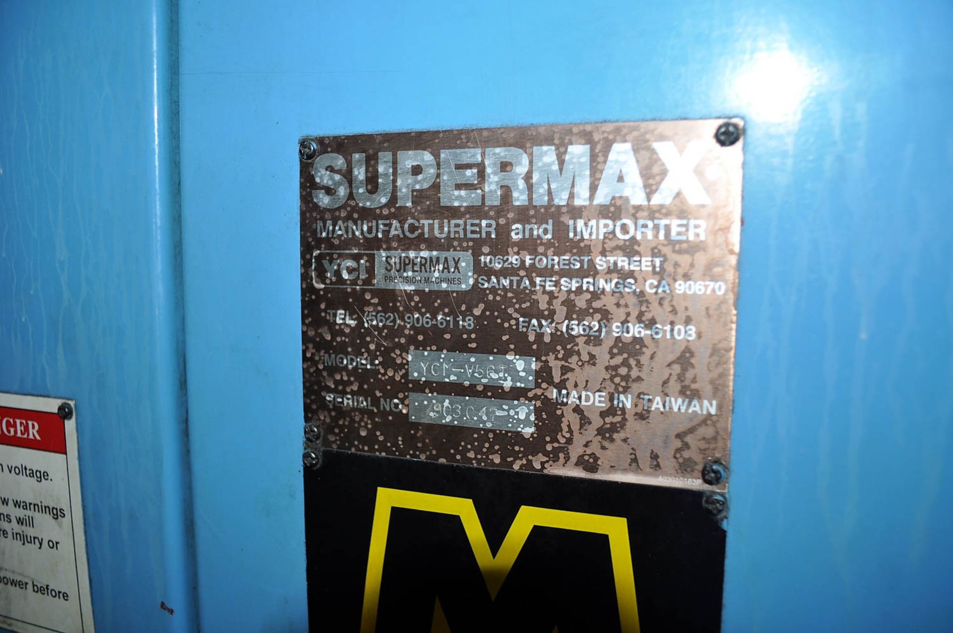 SUPERMAX MDL. V56T CNC VERTICAL MACHINING CENTER, TRAVELS: X-22", Y-16", Z-20", WITH 16-POSITION - Image 5 of 5