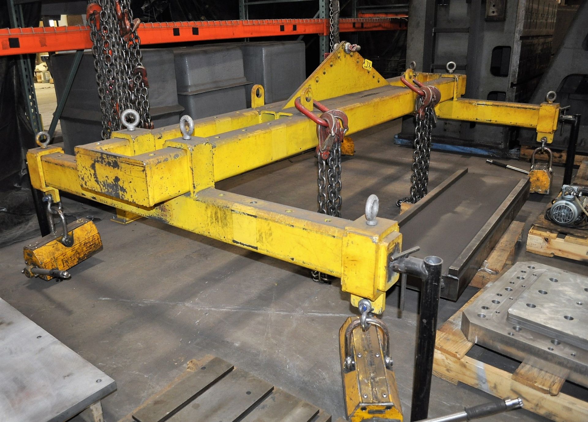 116" X 68" ADJUSTABLE LIFTING BEAM, WITH [4] PML20 2000kg LIFTING MAGNETS - Image 3 of 3