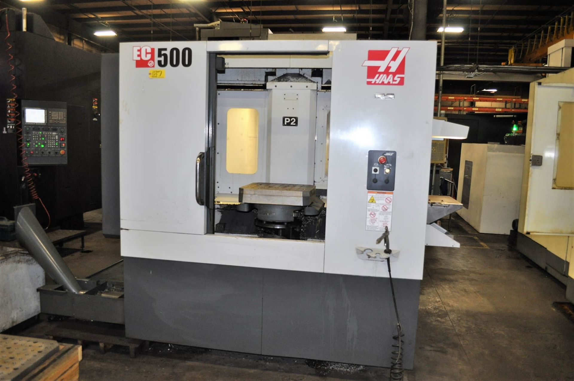 HAAS MDL. EC500 CNC HORIZONTAL MACHINING CENTER, TRAVELS: X-32", Y-20", Z-28", 2APC, 19.7" X 19.7" - Image 2 of 8