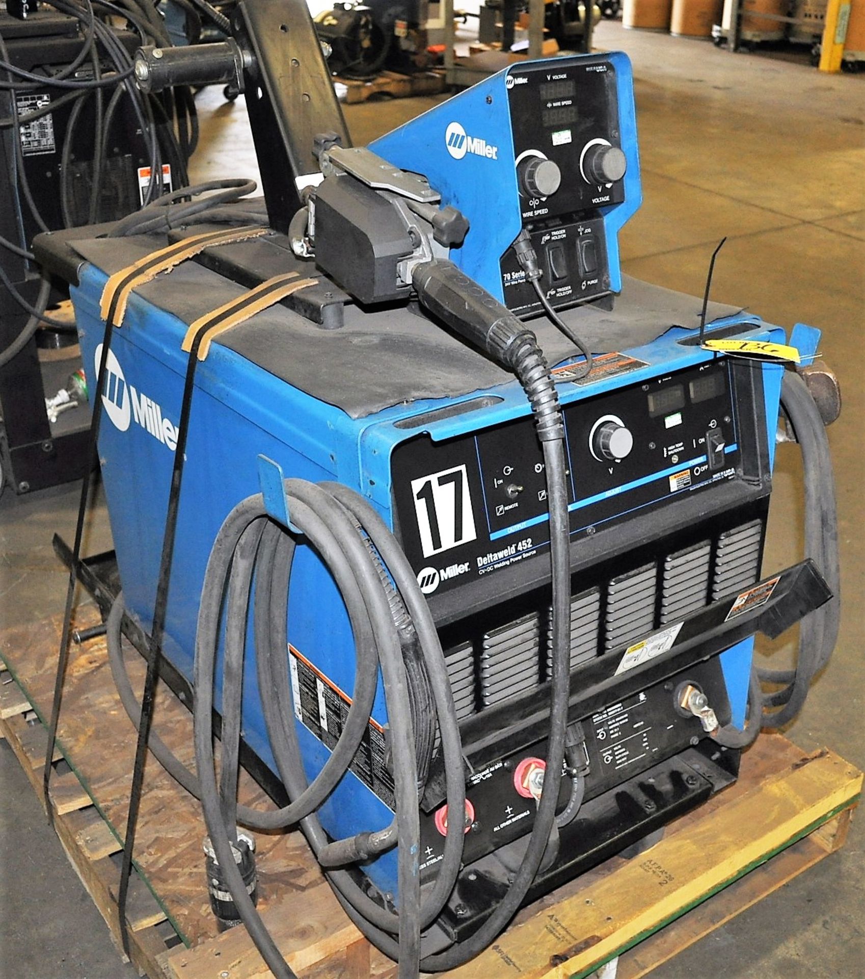 MILLER DELTAWELD 452 CV/DC 450-AMP WELDING POWER SOURCE, WITH MILLER 70 SERIES WIRE FEED, S/N: - Image 2 of 3