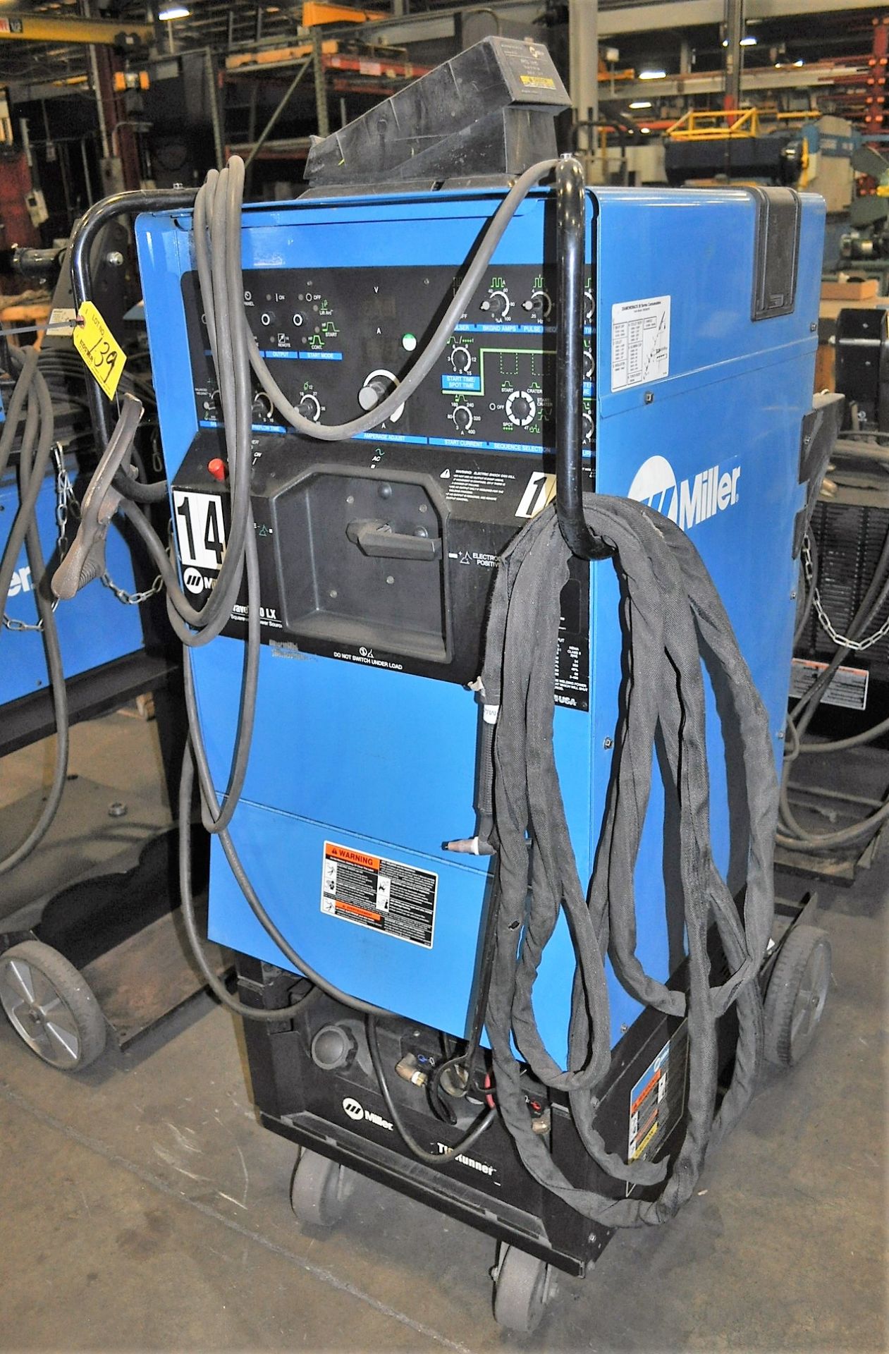 MILLER SYNCROWAVE 350LX 300 / 350-AMP CC AC/DC WELDING POWER SOURCE, WITH TIG GUN, TIG RUNNER, - Image 2 of 3
