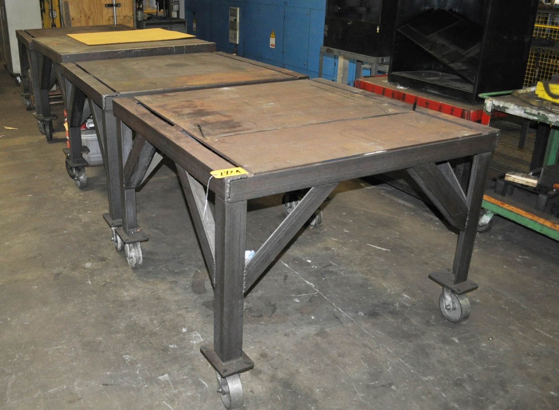 [6] 4' X 4' PORTABLE STEEL PALLET TABLES