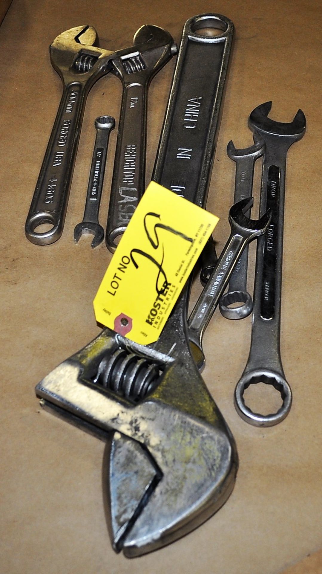 LOT OF ASSORTED WRENCHES, ETC.