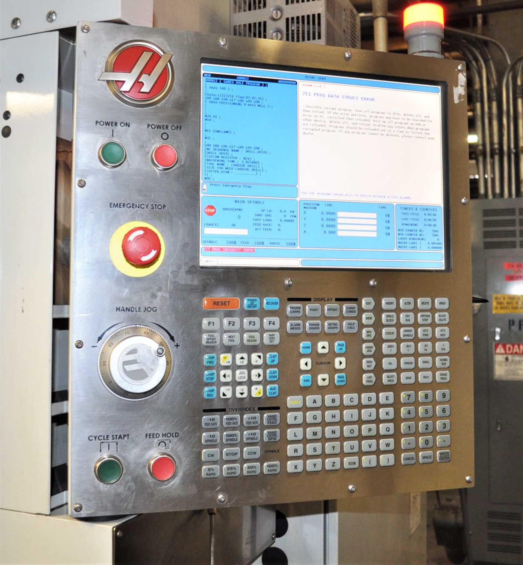 HAAS MDL. EC500 CNC HORIZONTAL MACHINING CENTER, TRAVELS: X-32", Y-20", Z-28", 2APC, 19.7" X 19.7" - Image 4 of 8