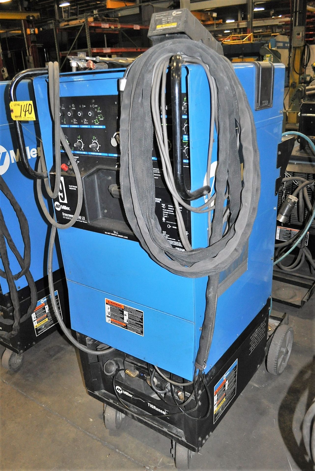 MILLER SYNCROWAVE 350LX 300 / 350-AMP CC AC/DC WELDING POWER SOURCE, WITH TIG GUN, TIG RUNNER, - Image 2 of 3