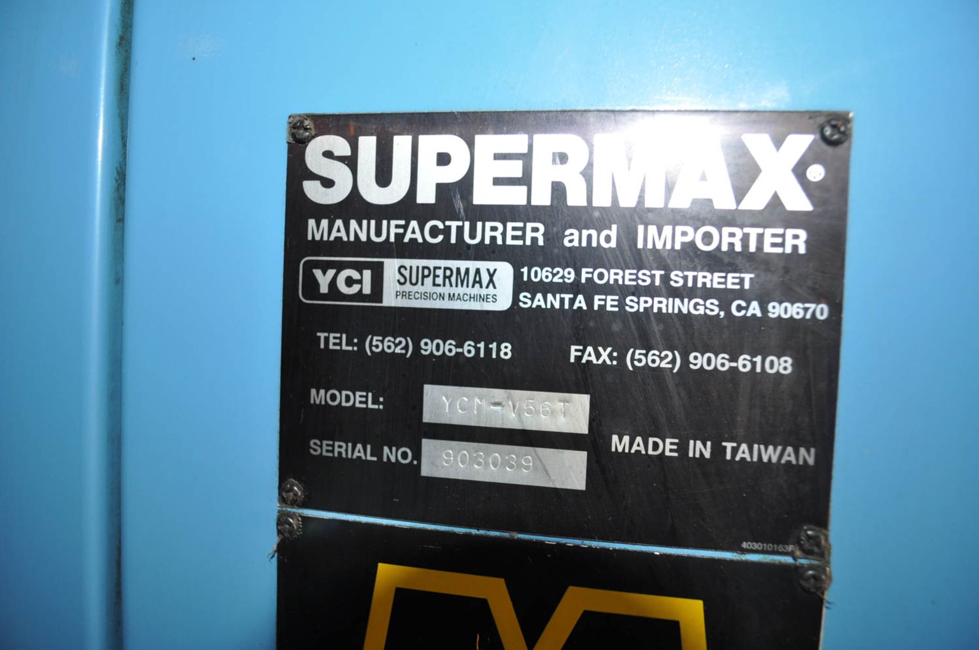 SUPERMAX MDL. V56T CNC VERTICAL MACHINING CENTER, TRAVELS: X-22", Y-16", Z-20", WITH 16-POSITION - Image 5 of 5