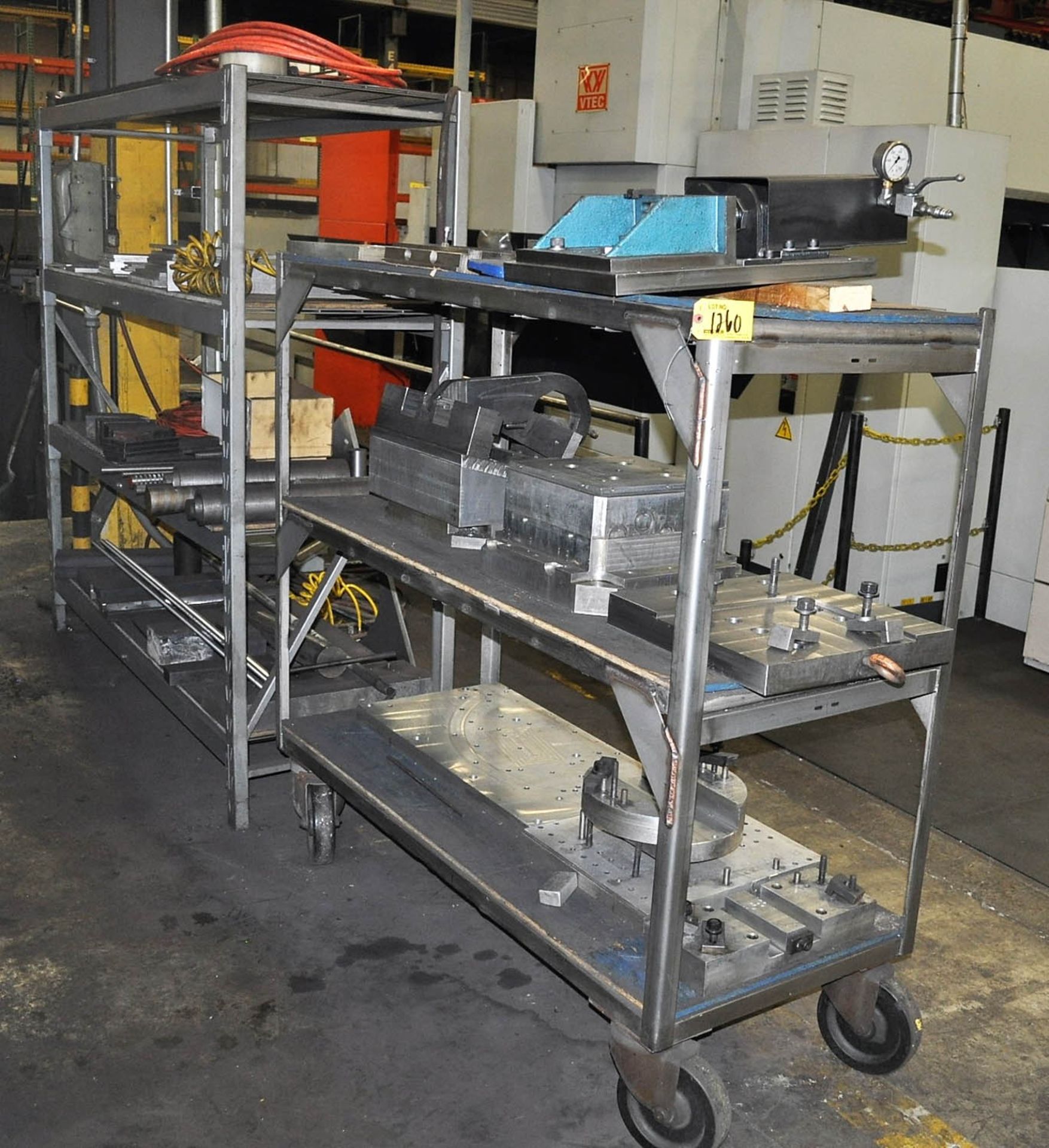 CART OF ASSORTED FIXTURE PLATES FOR HX400 MACHINE