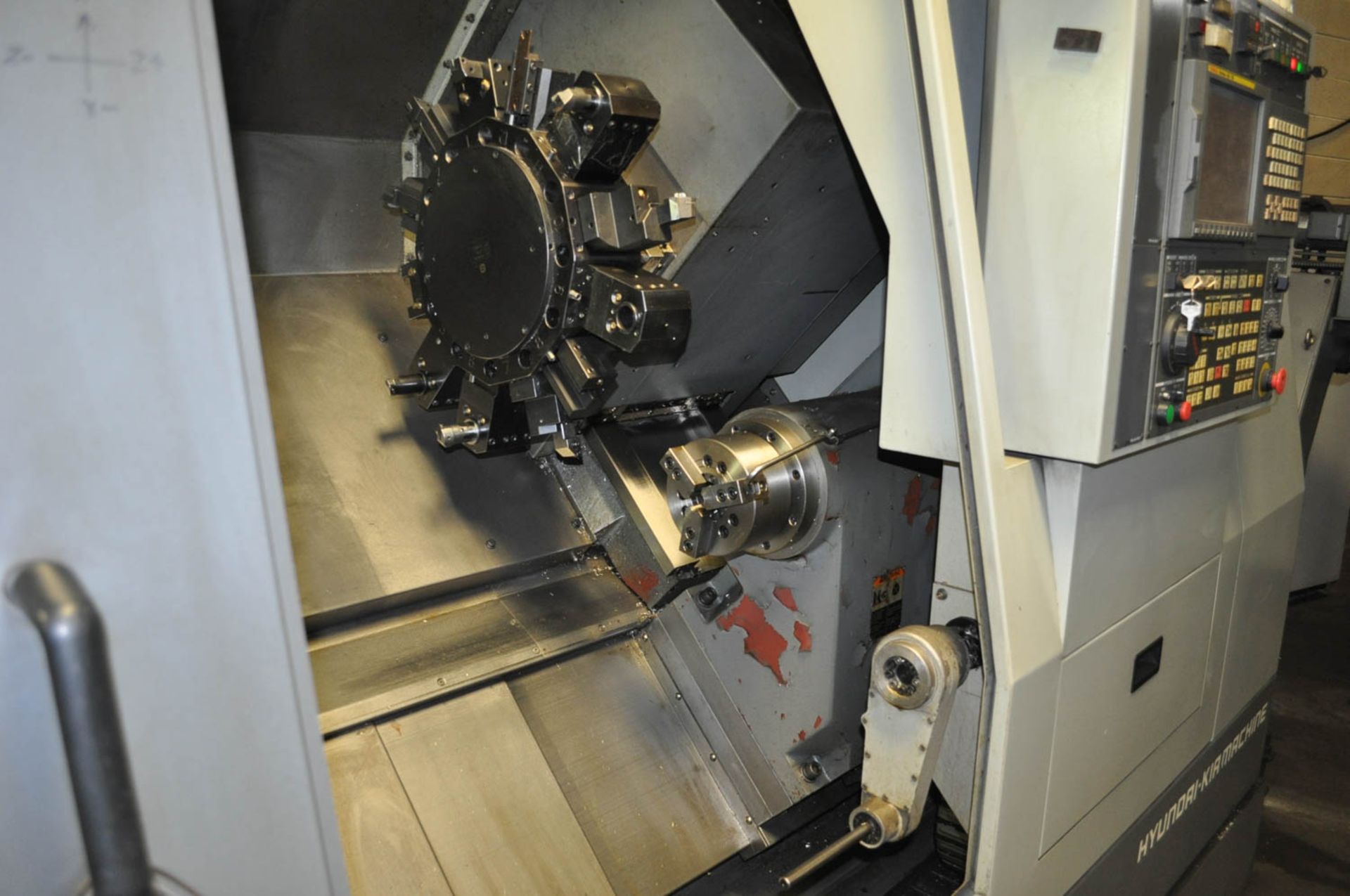 HYUNDAI KIA MDL. SKT250SY CNC TURNING CENTER, WITH SUB-SPINDLE, C/Y AXIS, LIVE MILLING, FANUC - Image 4 of 7