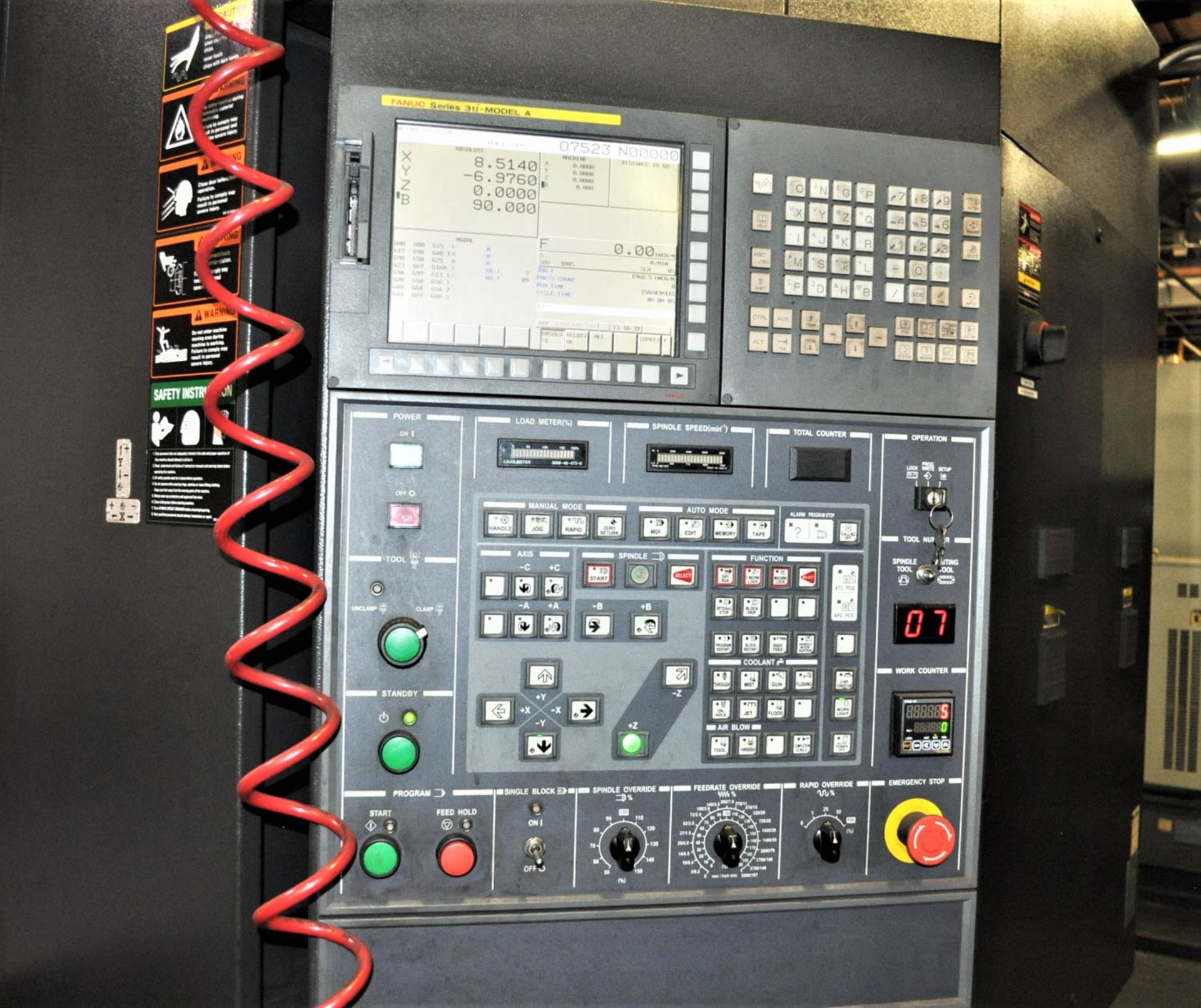 HYUNDAI KIA MDL. HS6300 CNC HORIZONTAL MACHINING CENTER, WITH FANUC 31iA CNC CONTROL, TRAVELS: X- - Image 4 of 10