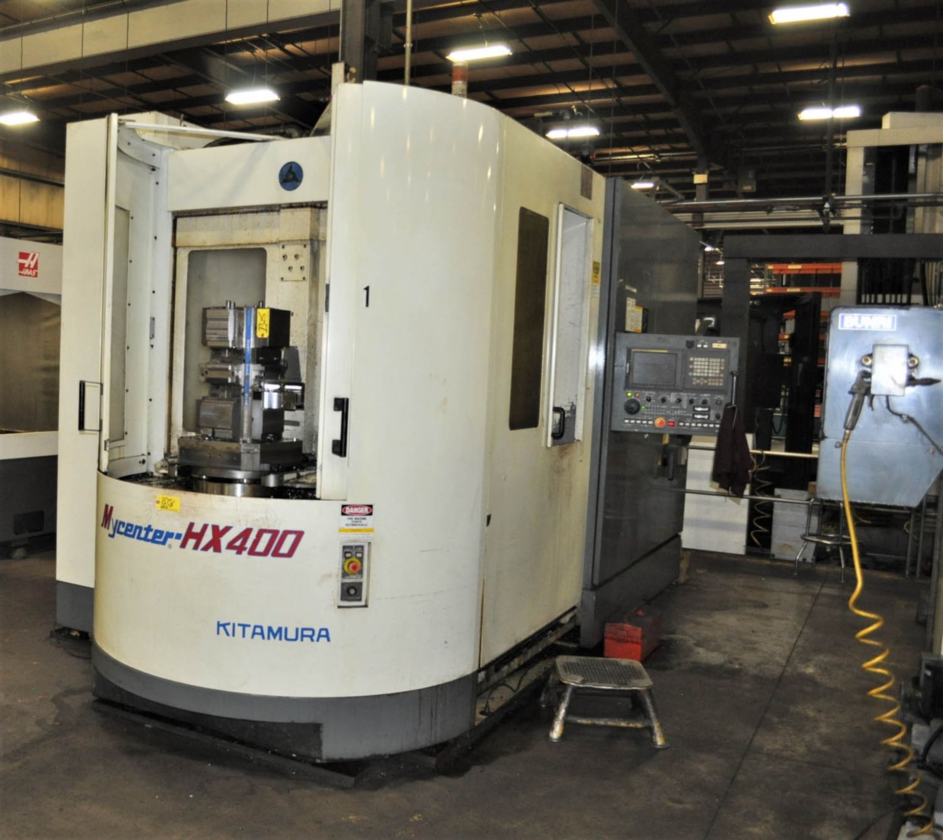 KITAMURA MYCENTER MDL. HX400 CNC HORIZONTAL MACHINING CENTER, WITH FANUC 16iM CNC CONTROL,