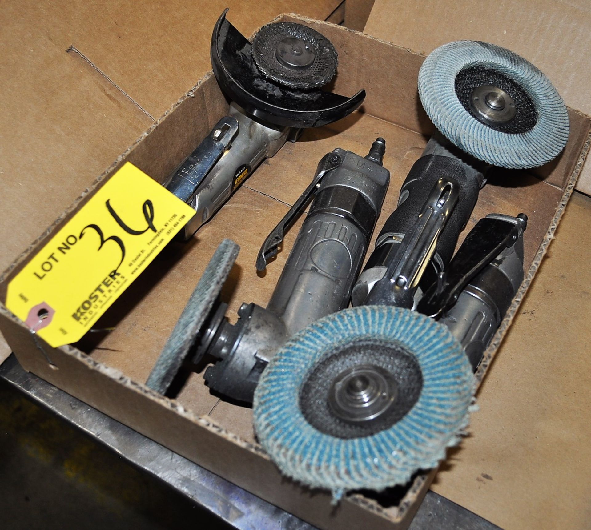 LOT OF ASSORTED RIGHT ANGLE PNEUMATIC GRINDERS