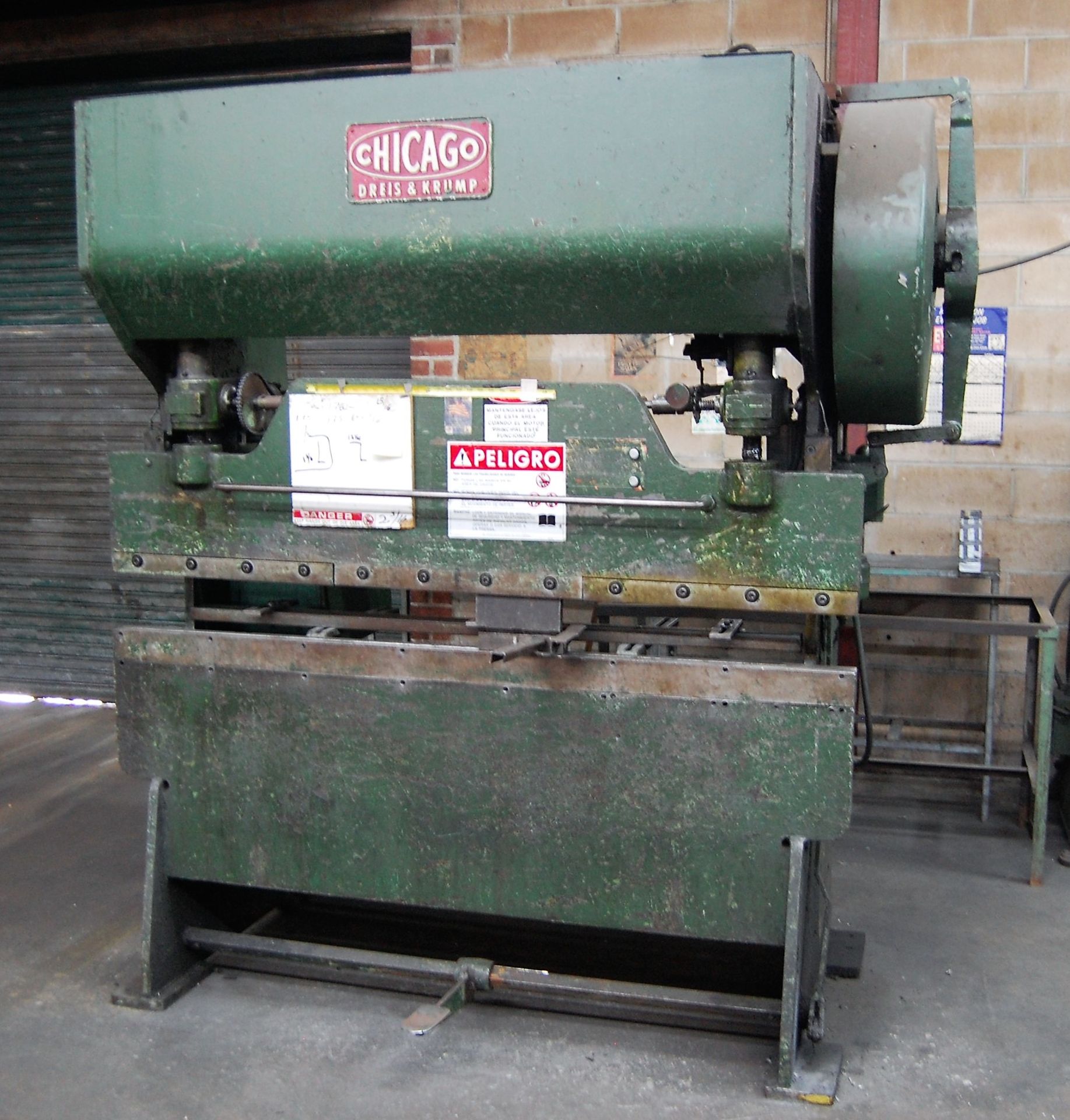 CHICAGO DREIS & KRUMP MDL. 56A MECHANICAL PRESS BRAKE, 72" BED, MANUAL RAM ADJUSTMENT, 14 GAGE