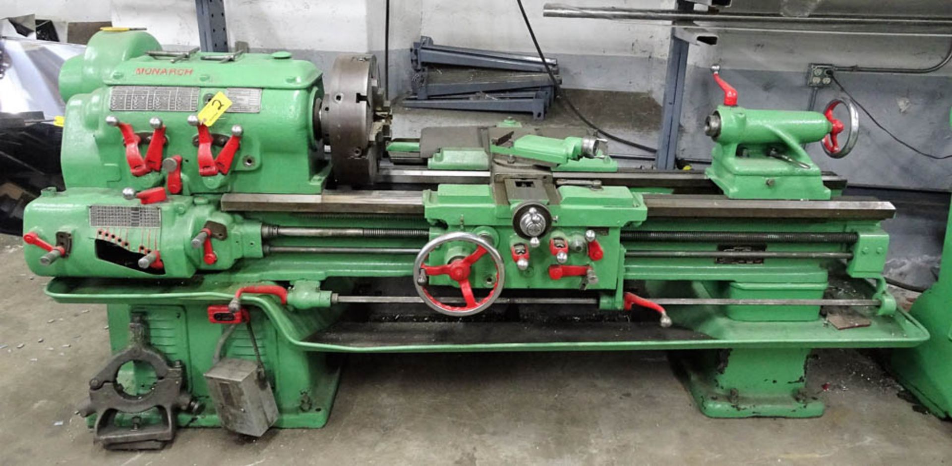 MONARCH MDL. 16" W GEAR HEAD ENGINE LATHE, WITH 18.5" SWING, 54" CENTER, 18" 4-JAW CHUCK, S/N: 9685