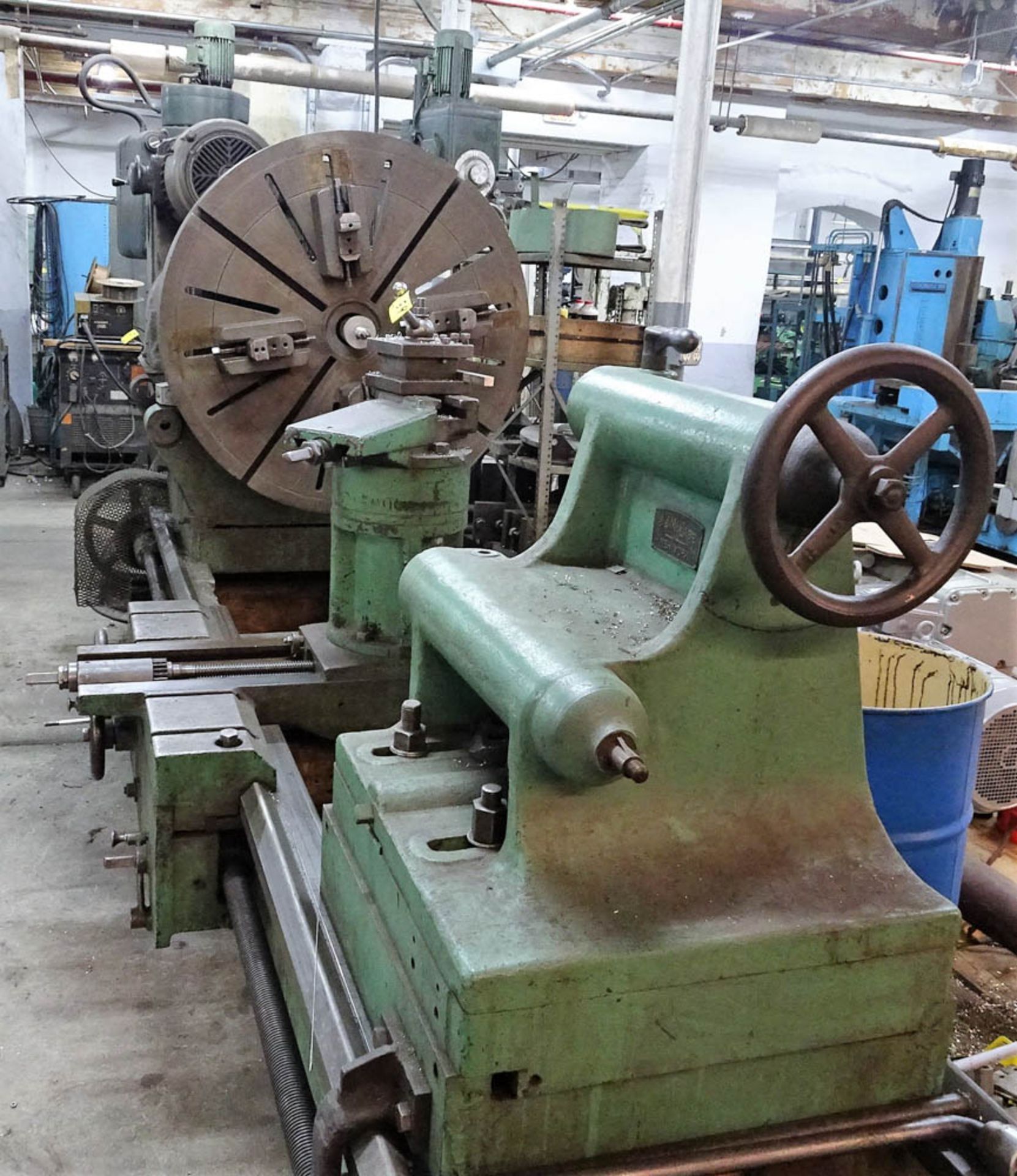 JJMGABE LATHE WITH APPROXIMATELY 128" BED, DUAL HEAD CENTER, APPROXIMATELY 10" TOOL POST RISER, - Image 3 of 5