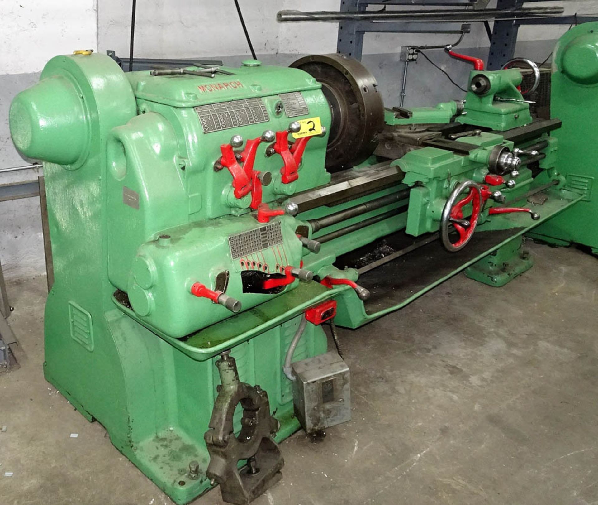 MONARCH MDL. 16" W GEAR HEAD ENGINE LATHE, WITH 18.5" SWING, 54" CENTER, 18" 4-JAW CHUCK, S/N: 9685 - Image 2 of 4