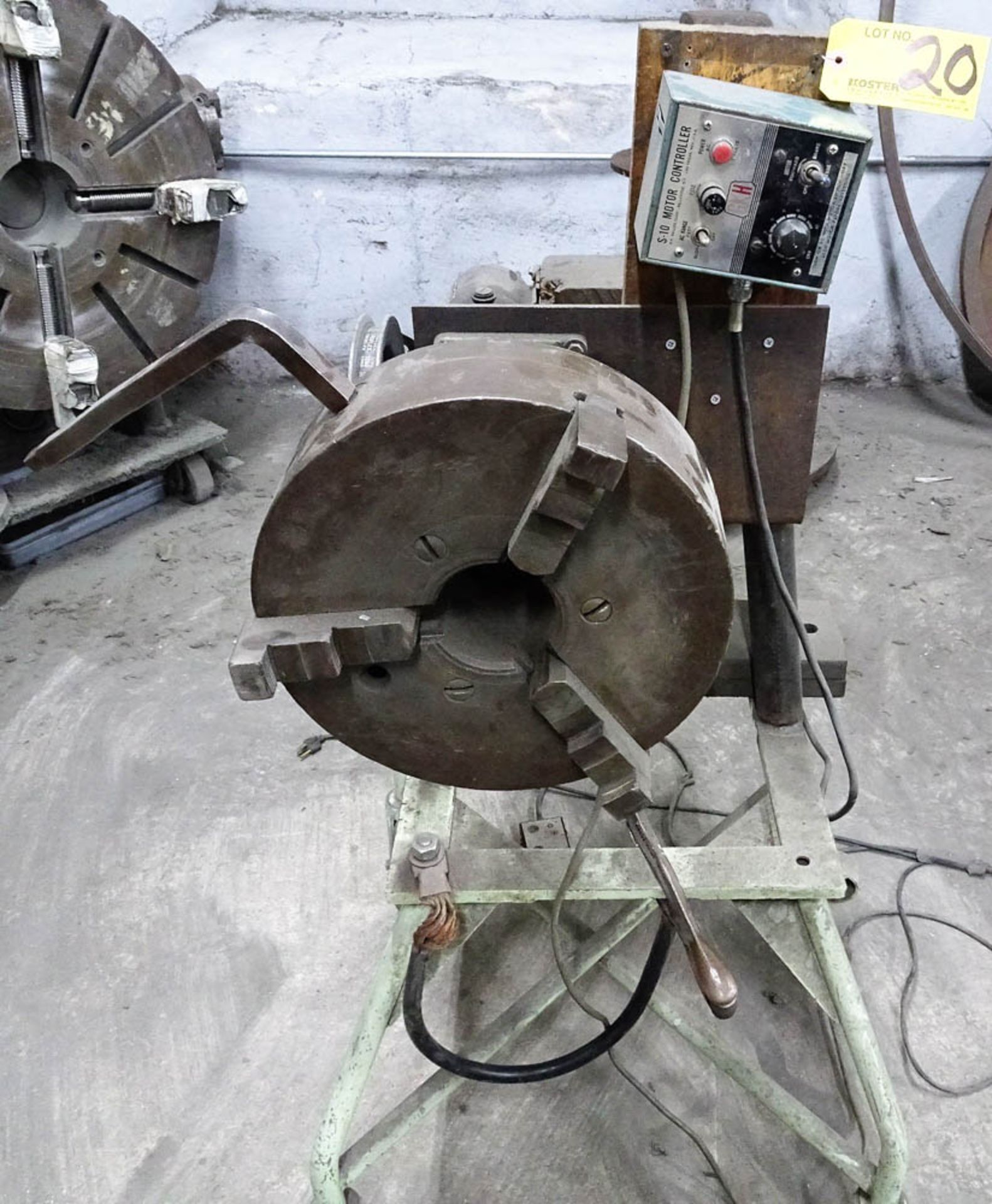 CUSTOM MADE 12" 3-JAW SPINNING CHUCK FIXTURE