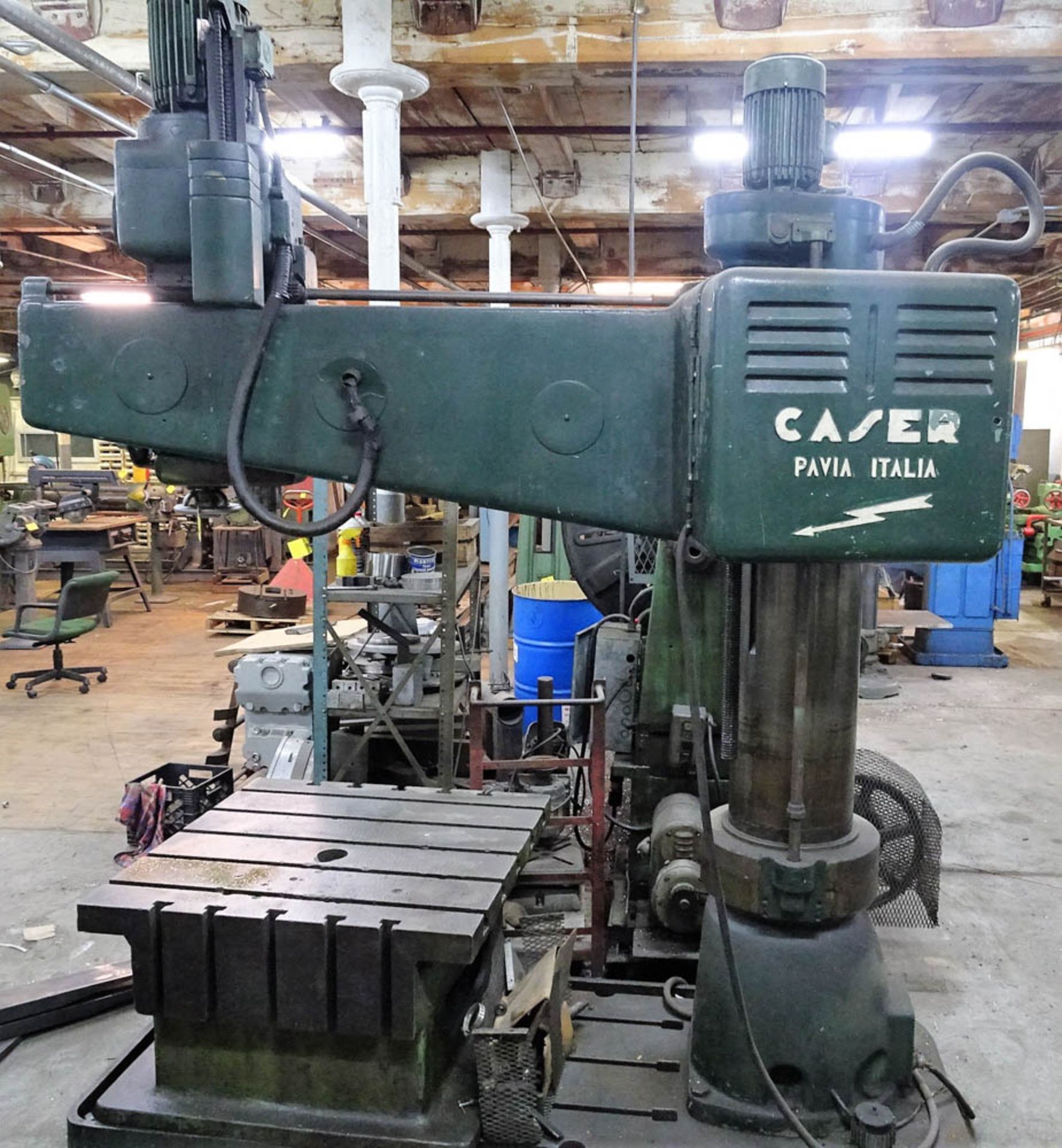 CASER MDL. 35-1250 RADIAL ARM DRILL WITH 36" X 36" T-SLOT RISER TABLE, APPROXIMATELY 48" TRAVEL, 12" - Image 2 of 4