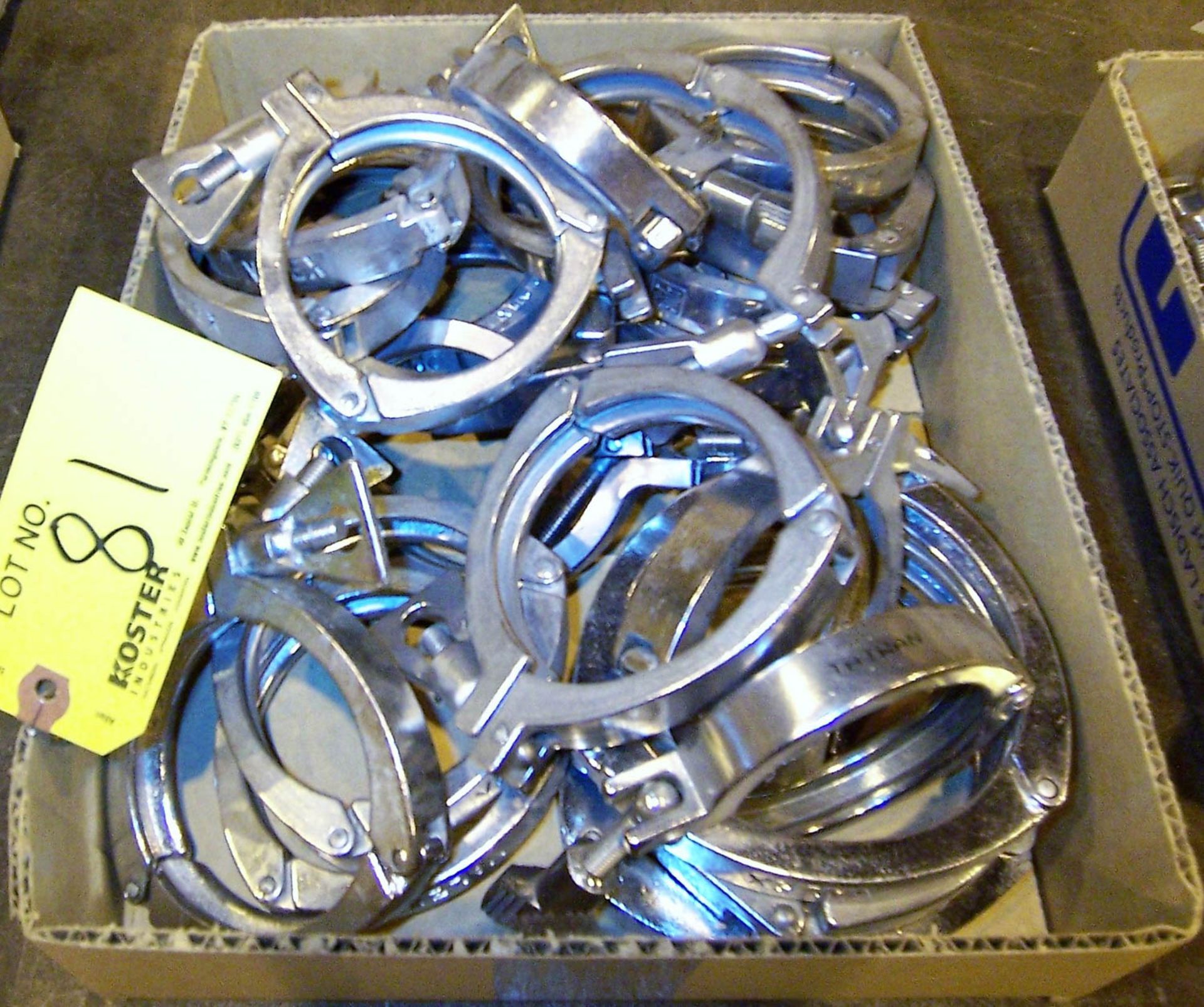 LOT OF STAINLESS STEEL TRI-CLOVER CLAMPS