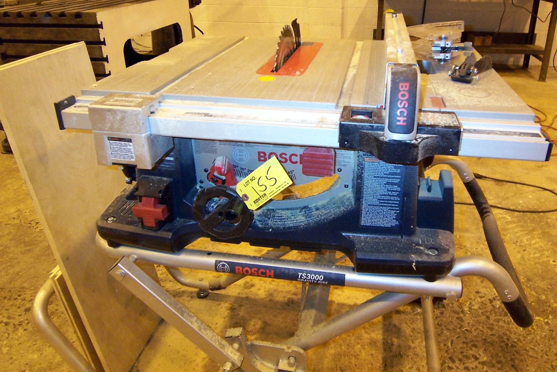 BOSCH MDL. 4100 10" BENCH TYPE TABLE SAW, ON ROLLING CART