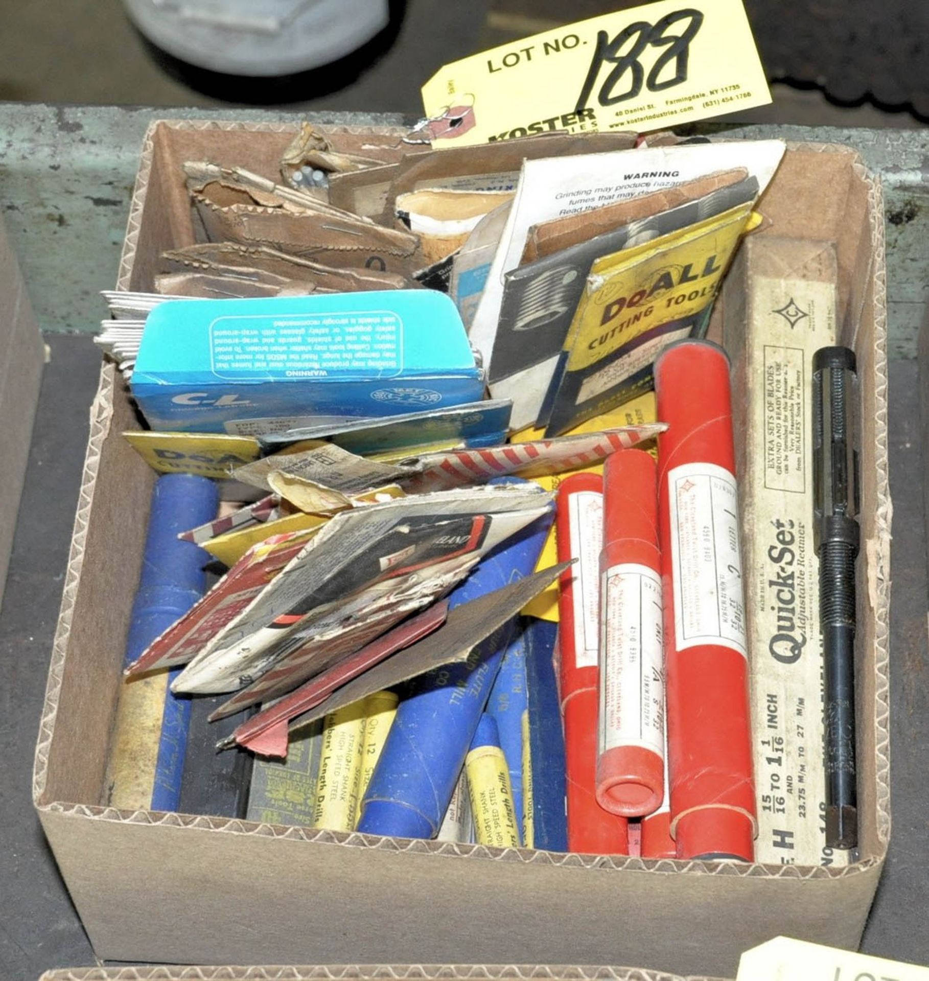 BOX OF PACKAGED CUTTERS (DRILLS, MILLS, TAPS & REAMERS)