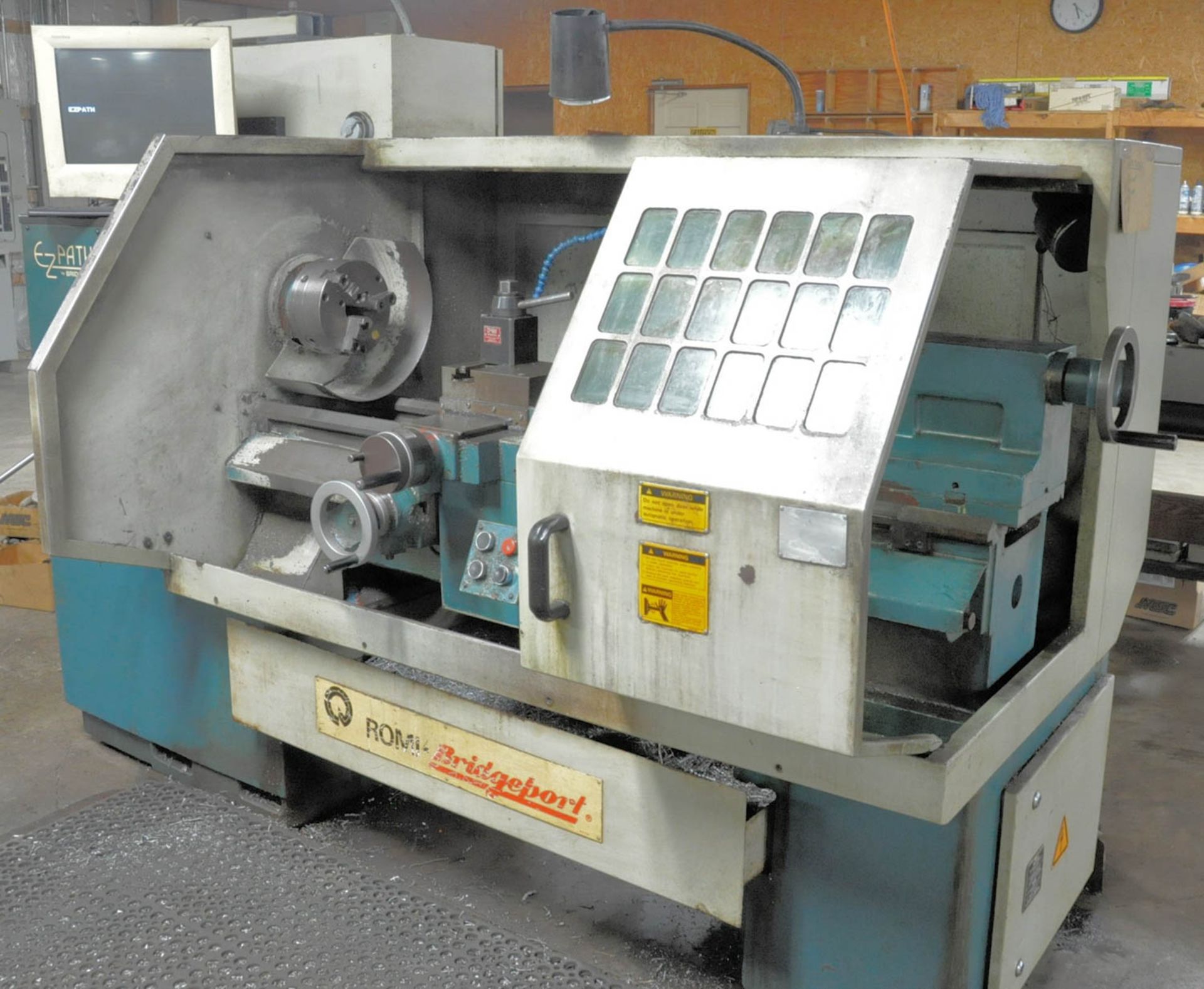 BRIDGEPORT ROMI EZ-PATH CNC LATHE, WITH BRIDGEPORT CNC CONTROLLER, 8-1/2" X 45" CAPACITY, 8" 3-JAW - Image 2 of 8