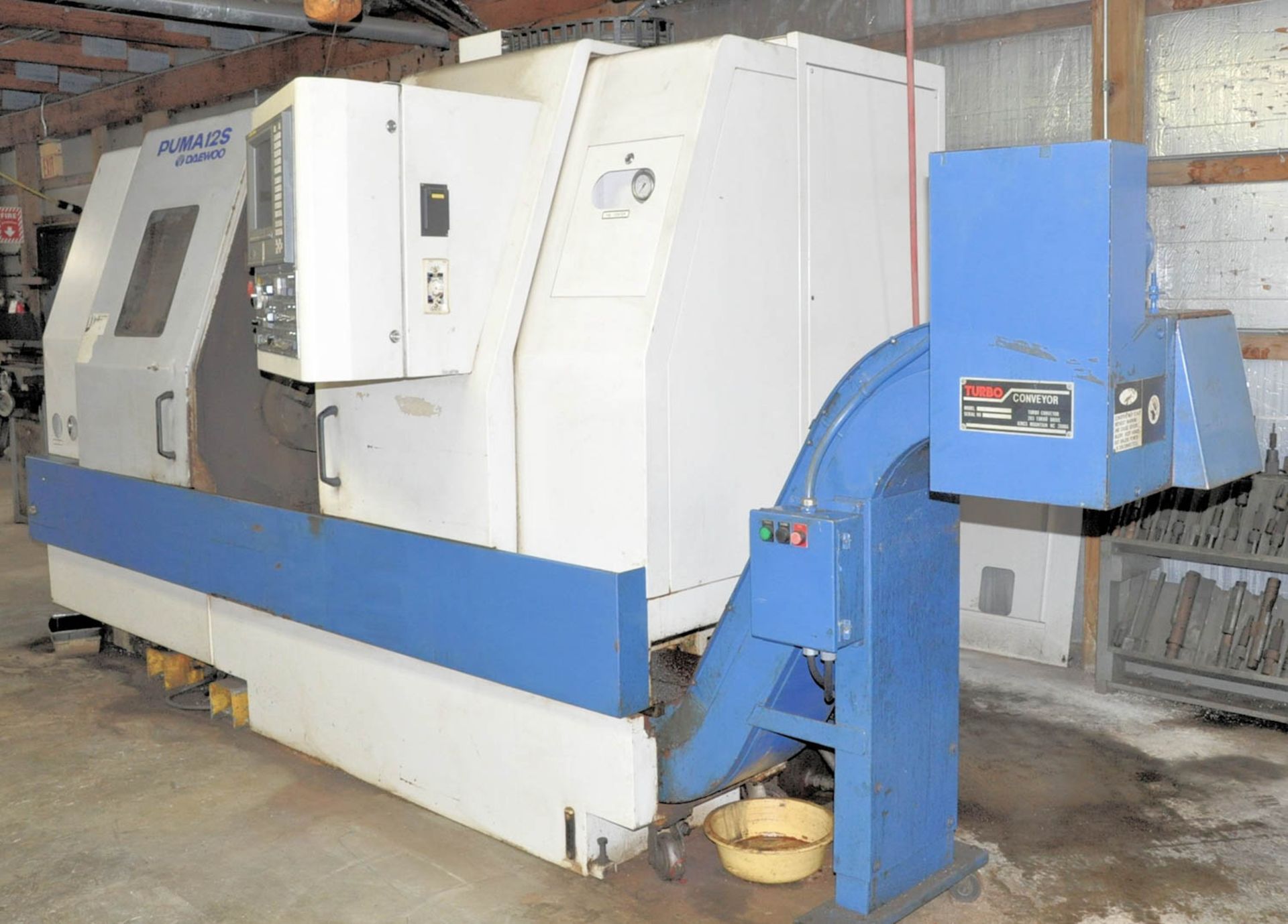 DAEWOO PUMA MDL. 12S LATHE, WITH FANUC SERIES 18-T CNC CONTROLLER, 3" THRU SPINDLE, 18" X 30" - Image 6 of 9