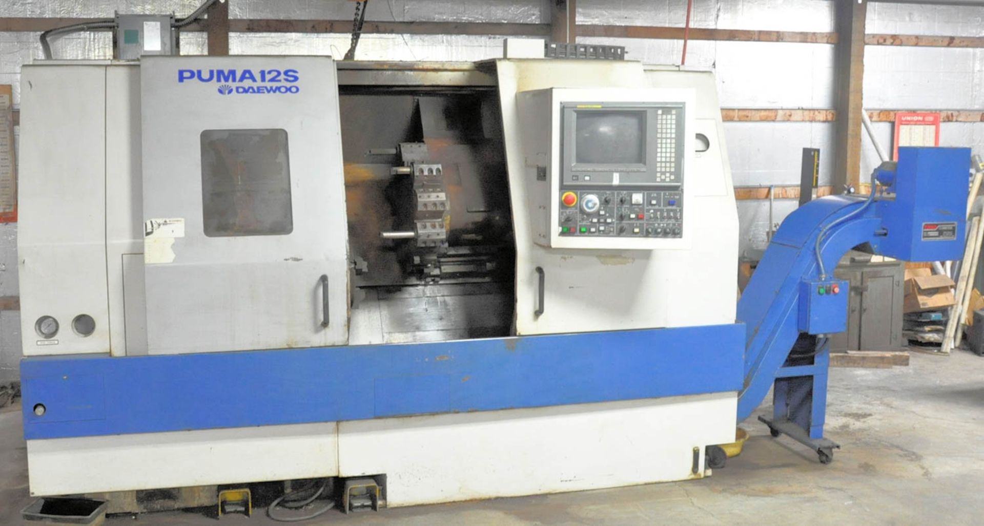 DAEWOO PUMA MDL. 12S LATHE, WITH FANUC SERIES 18-T CNC CONTROLLER, 3" THRU SPINDLE, 18" X 30" - Image 2 of 9