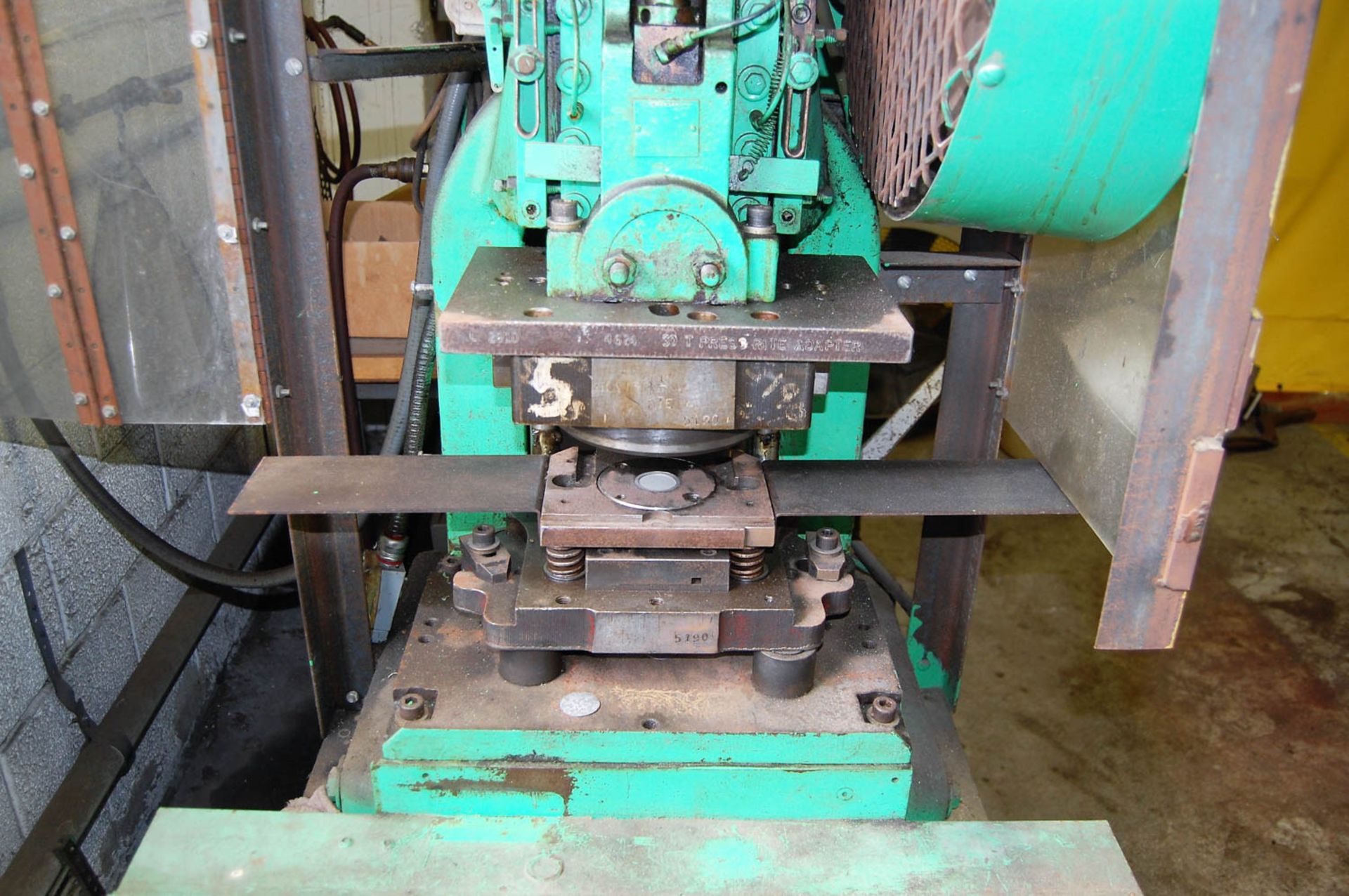 15-TON ROUSSELLE #2E AIR CLUTCH FLYWHEEL TYPE OBI PRESS, DUAL PALM, 16-1/4" X 11" BED, S/N: 13958 - Image 3 of 8