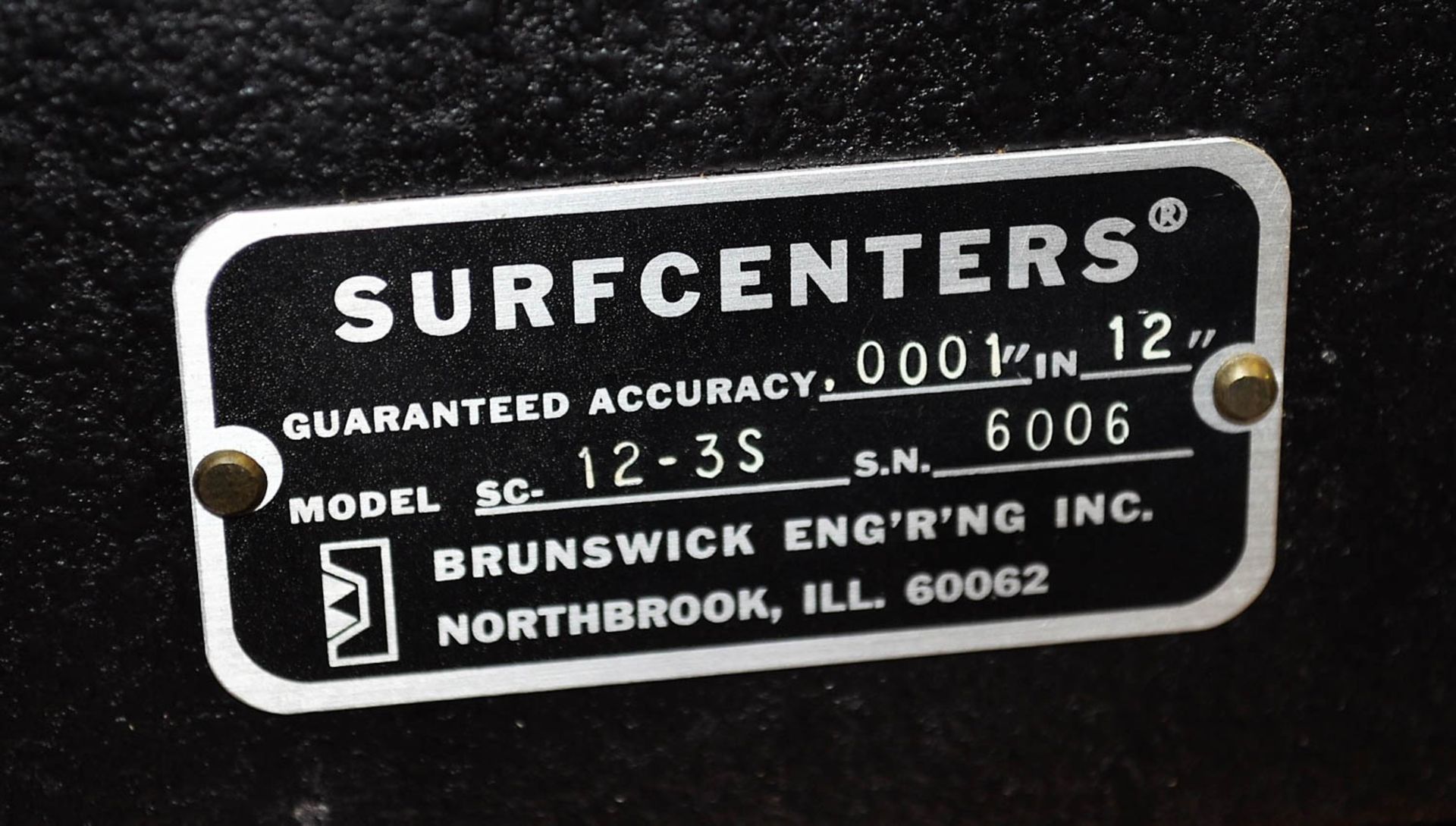 SURF CENTERS MDL. SC-12-35 PRECISION CENTER, .001 - 12", S/N: 6006 - Image 2 of 2