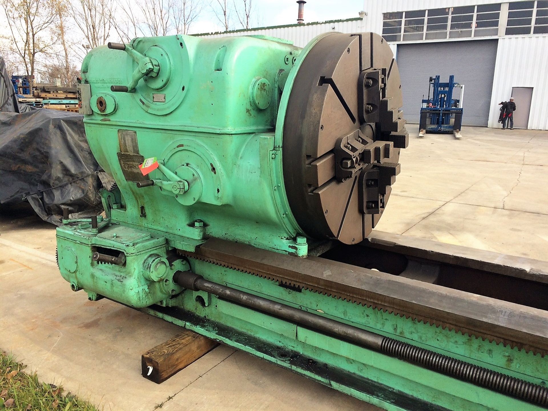 50”X180” NILES ENGINE LATHE, 40” OCS, 94 RPM, FACEPLATE WITH JAWS, 30 HP 440 VOLT, S/N: 22040 - Image 2 of 5