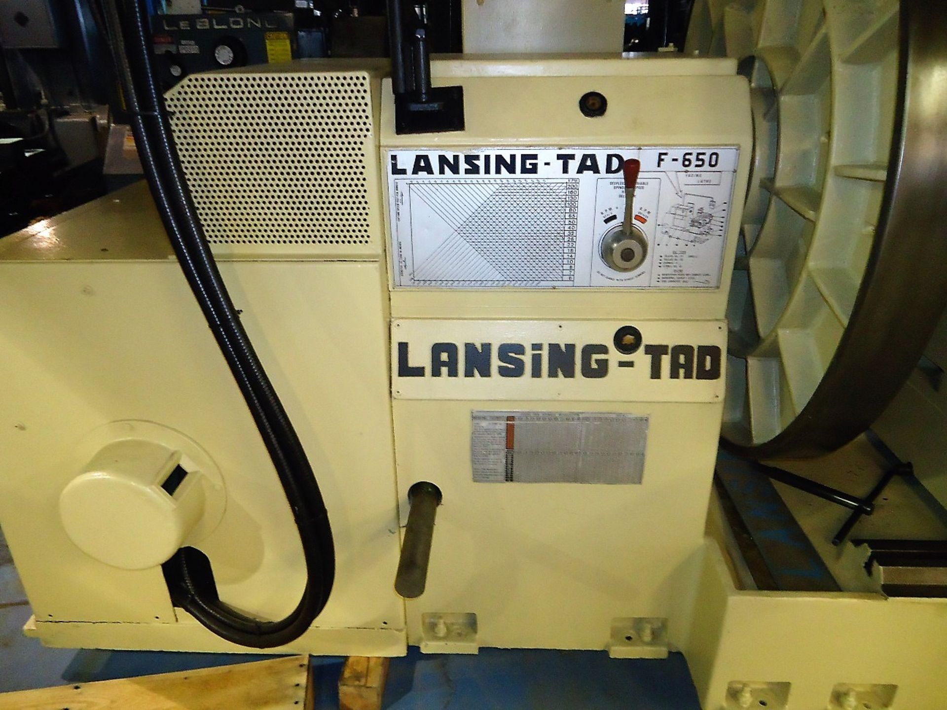 52” LANSING MDL. TADF650 FACING LATHE, 200 RPM, 52” SWING, 47” FACEPLATE [1980] - Image 2 of 2