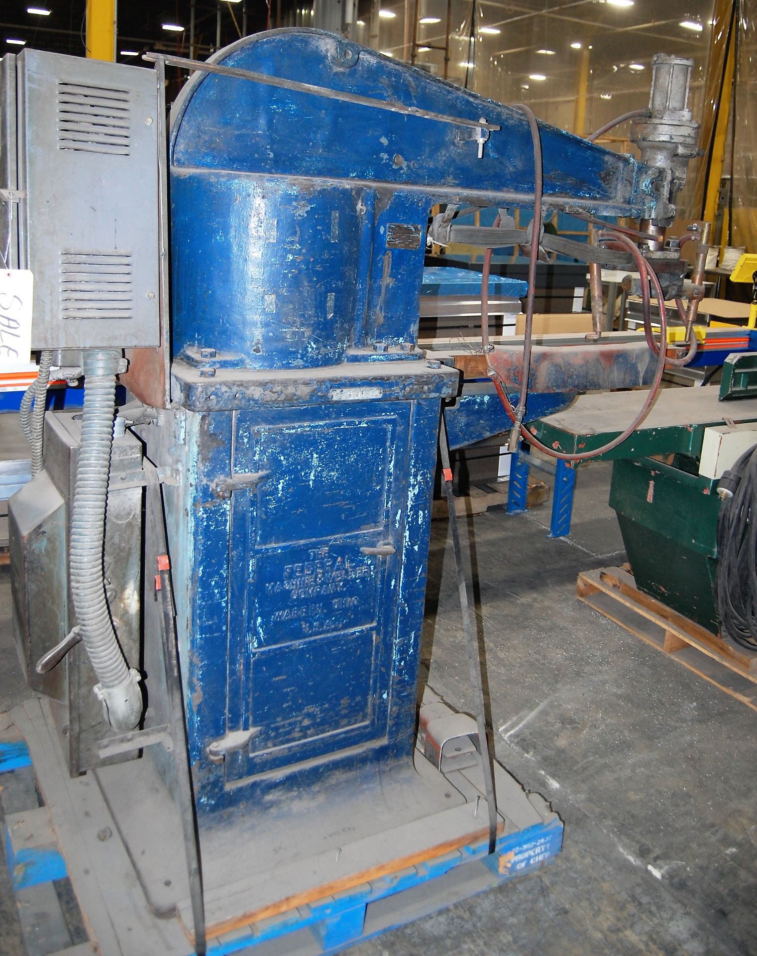 FEDERAL MDL. 444BCA 19kw SPOT WELDER, 220-VOLTS, WITH 41" THROAT, FOOT SWITCH, S/N: 48791 [LOCATED