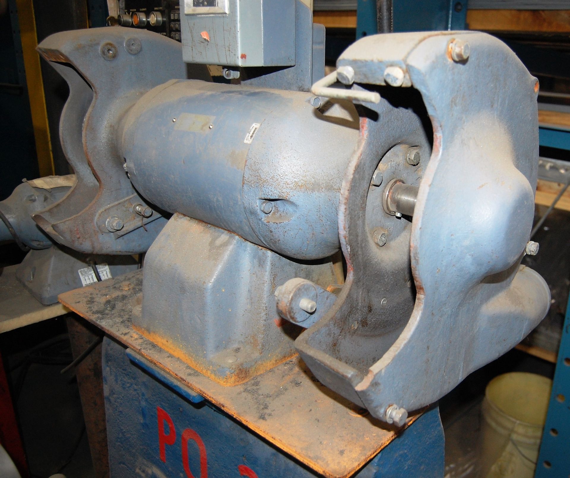 10" DOUBLE END PEDESTAL GRINDER, WITH PUSH BUTTON START, S/N: N/A [LOCATED IN MELVILLE, NY] - Image 3 of 4