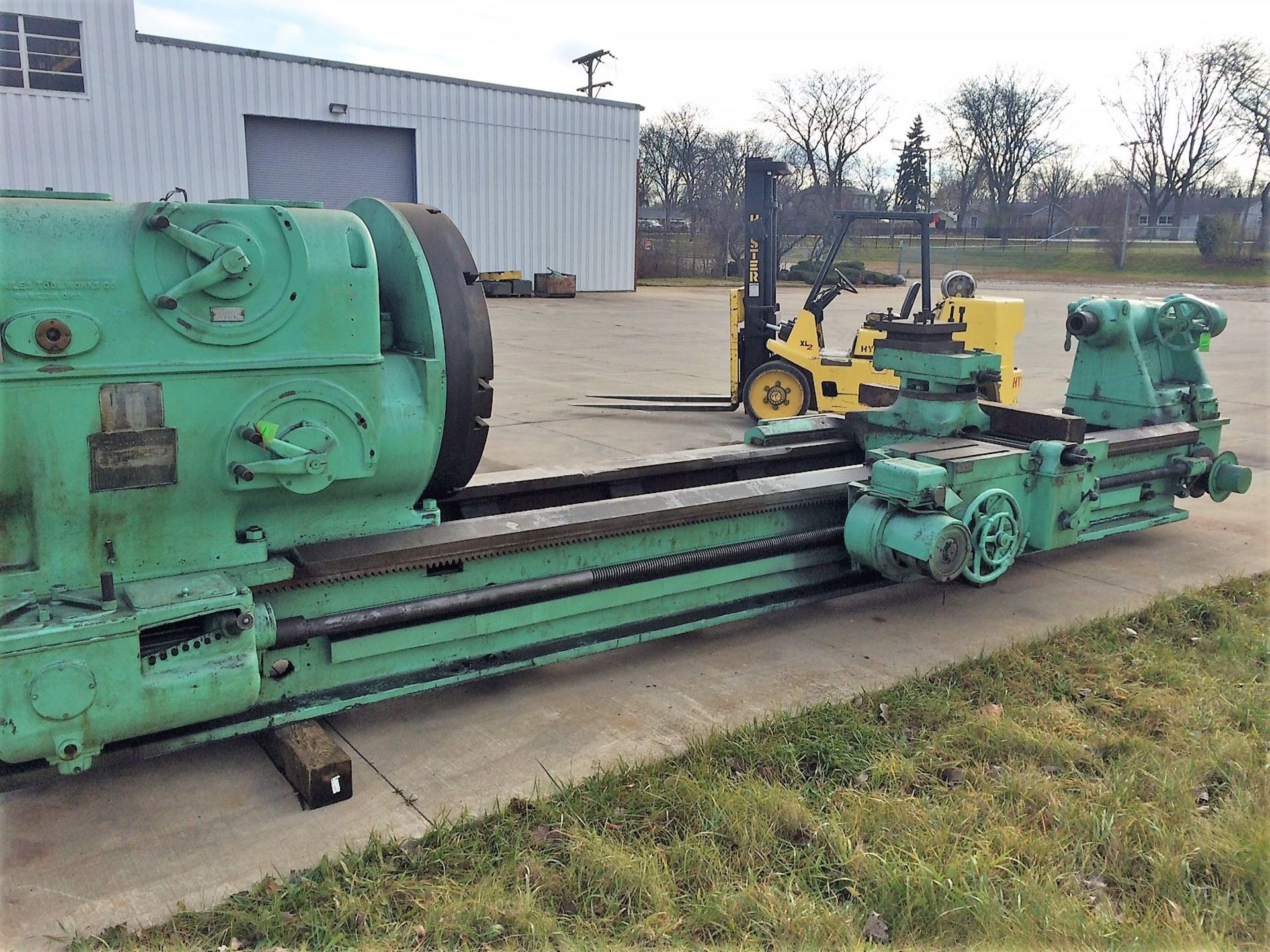 50”X180” NILES ENGINE LATHE, 40” OCS, 94 RPM, FACEPLATE WITH JAWS, 30 HP 440 VOLT, S/N: 22040