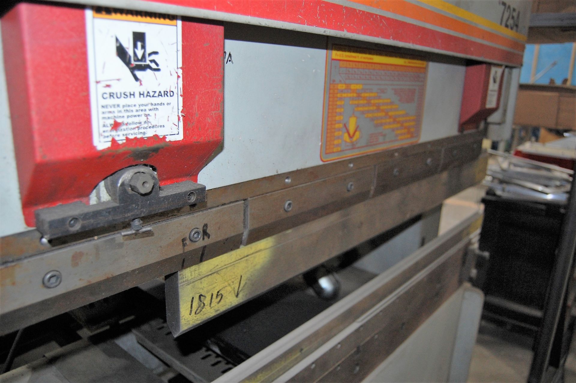 25 TON X 4' ACCURPRESS MDL. 7254 CNC PRESS BRAKE, WITH ACCURPRESS ETS 250 CONTROL, CONTROL STAND, - Image 5 of 11