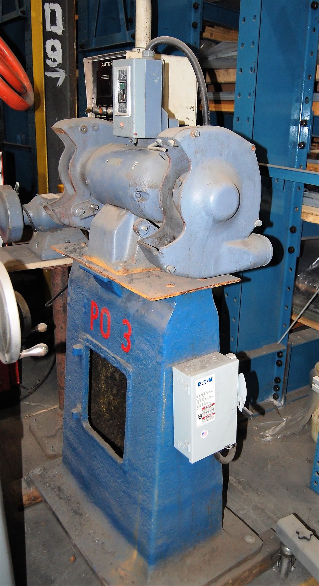 10" DOUBLE END PEDESTAL GRINDER, WITH PUSH BUTTON START, S/N: N/A [LOCATED IN MELVILLE, NY]