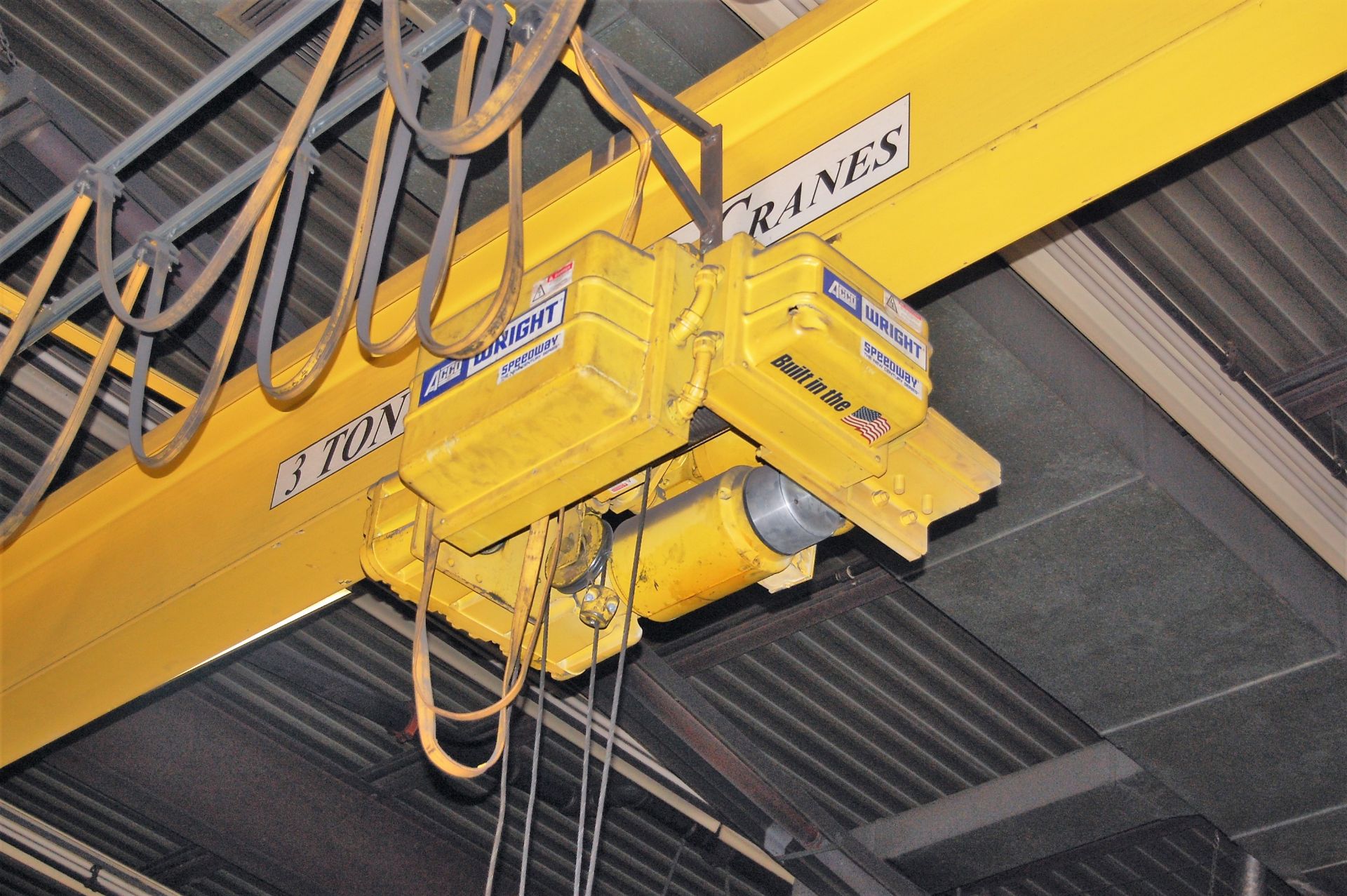 3 TON ACCO WRIGHT "SPEEDWAY" OVERHEAD BRIDGE CRANE, TOP RUNNING, SINGLE GIRDER, WITH APPROXIMATELY - Image 6 of 11
