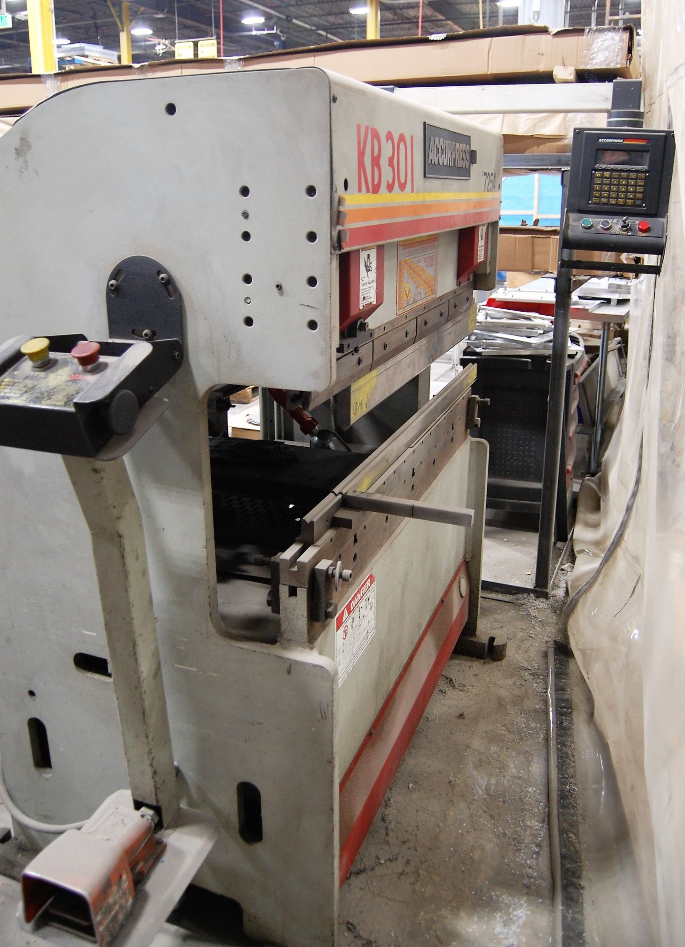 25 TON X 4' ACCURPRESS MDL. 7254 CNC PRESS BRAKE, WITH ACCURPRESS ETS 250 CONTROL, CONTROL STAND, - Image 2 of 11