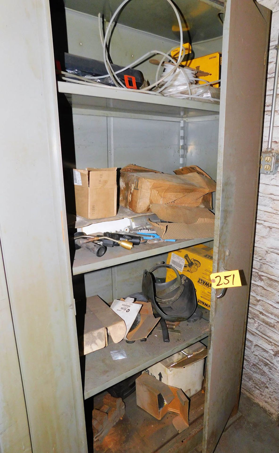 2-DOOR STEEL CABINET WITH CONTENTS