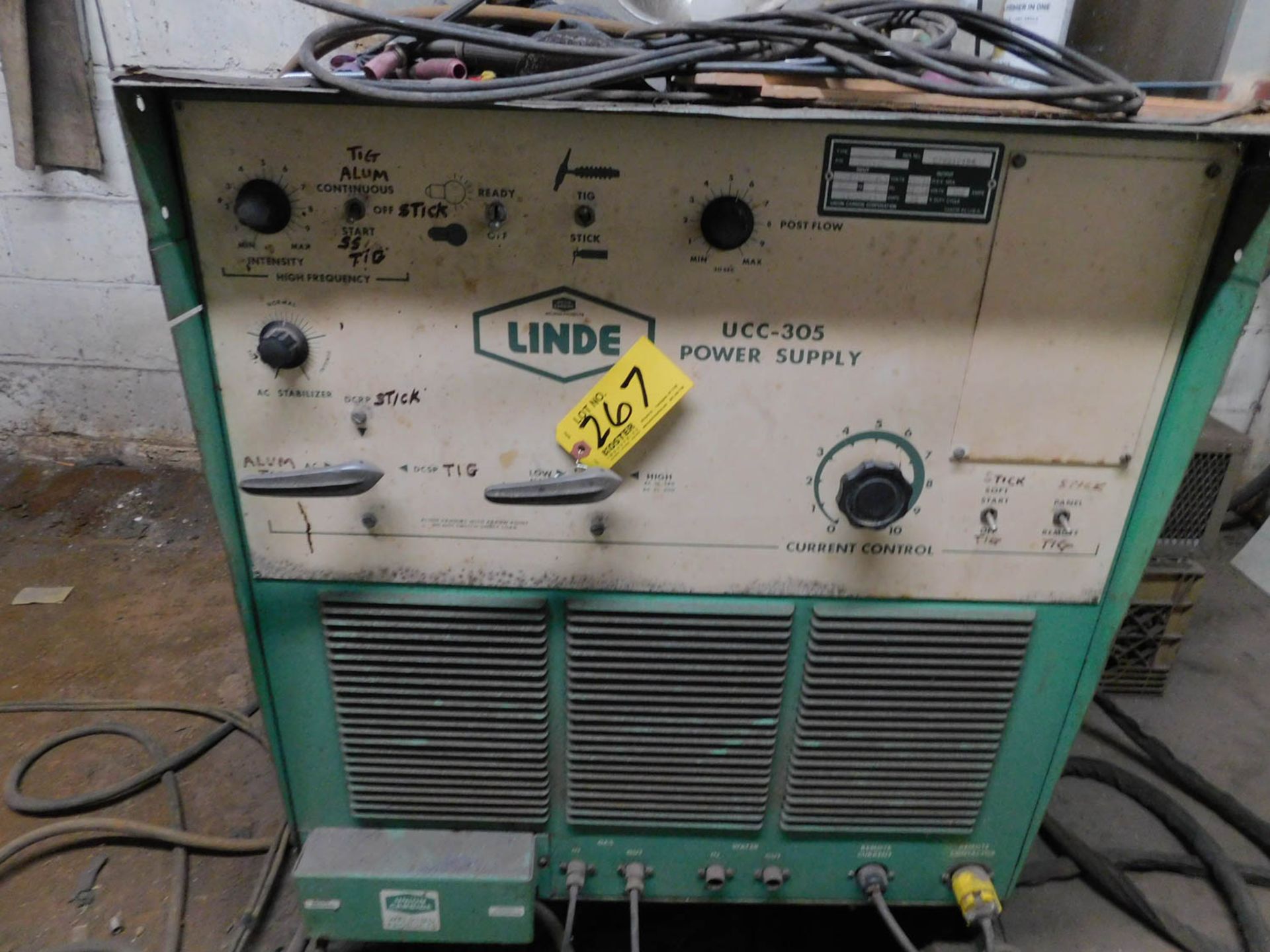 LINDE MDL. UCC-305 300-AMP POWER SUPPLY, S/N: 678G12488 (NO TANK) - Image 2 of 2