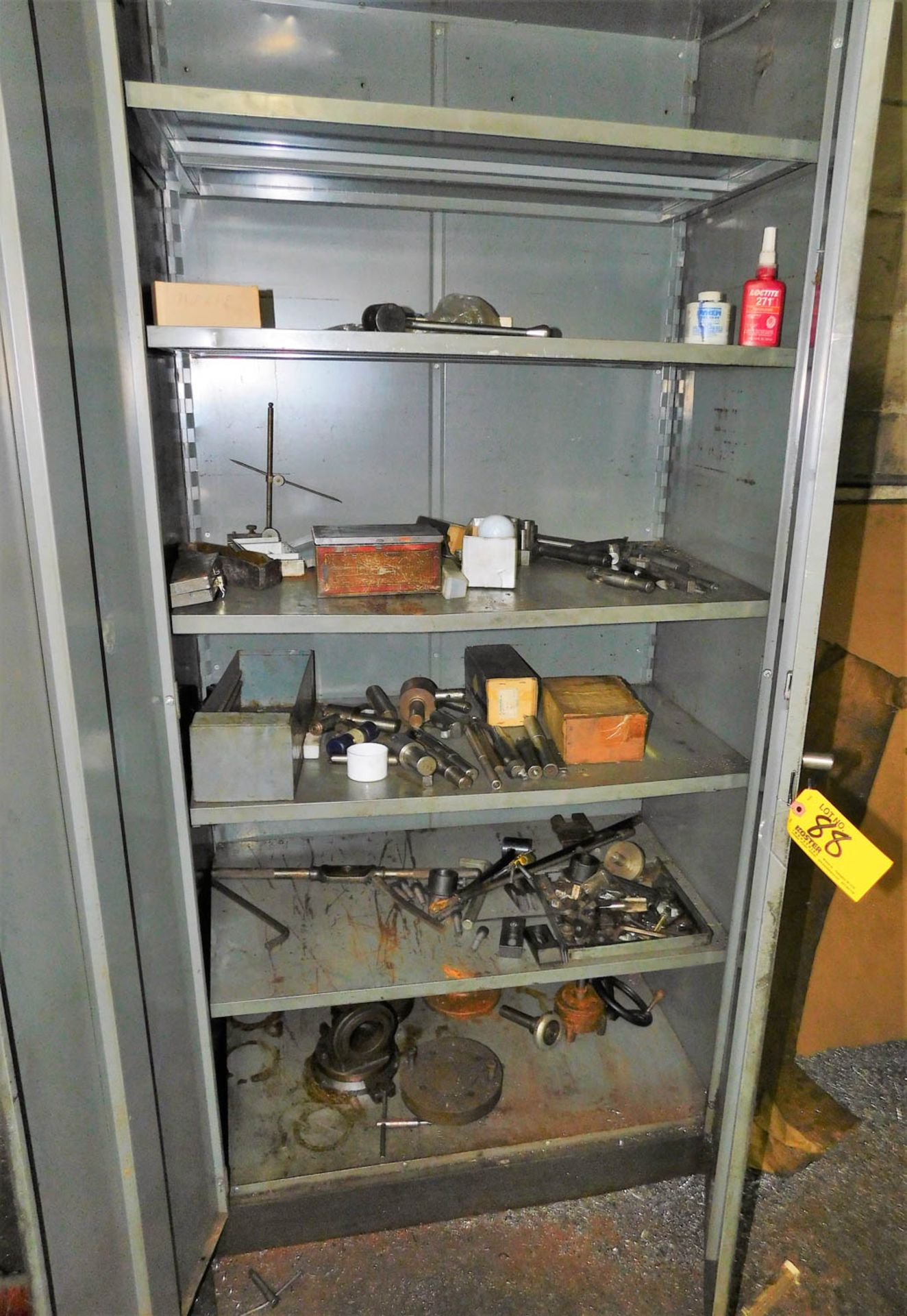 2-DOOR STEEL CABINET, WITH CONTENTS