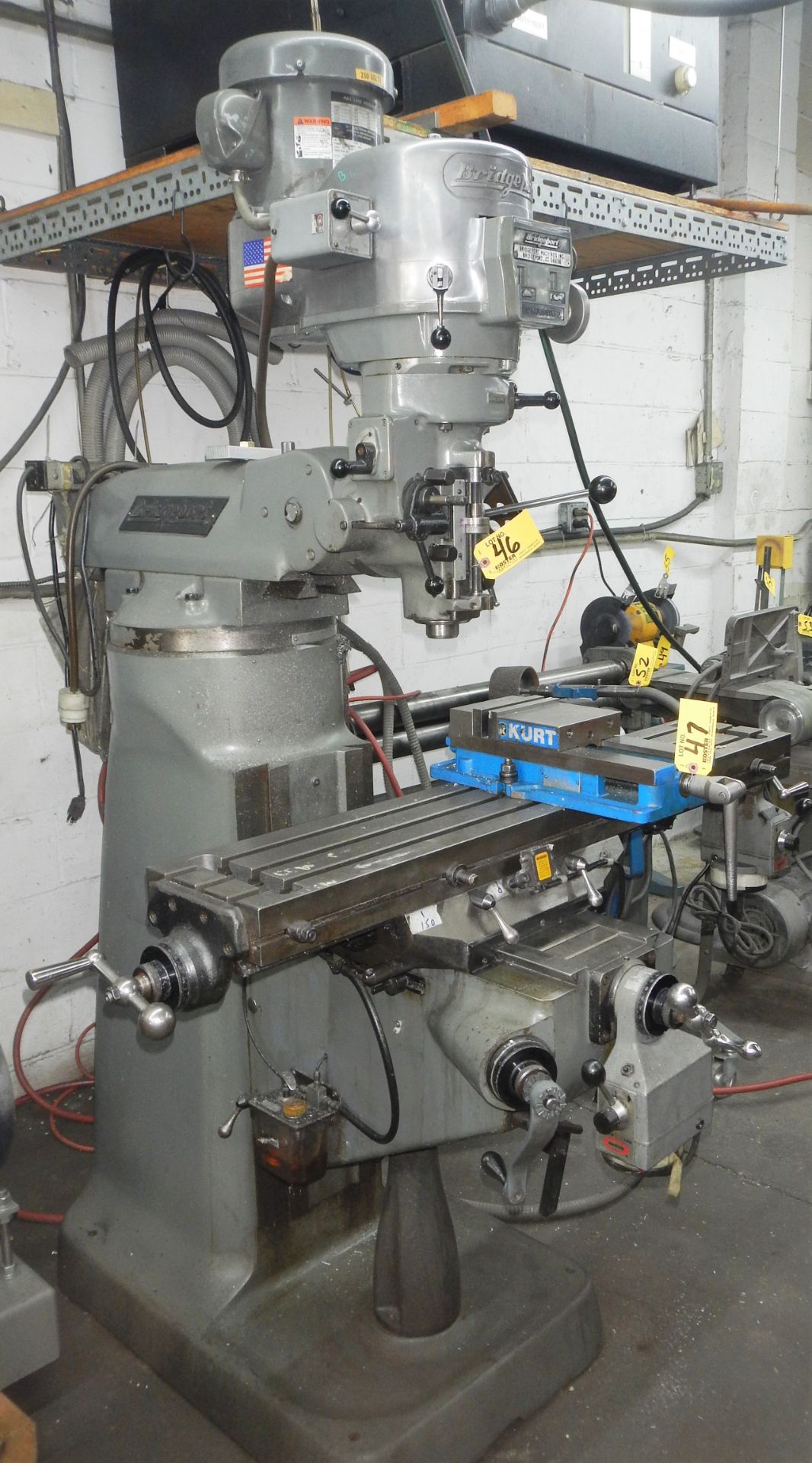 BRIDGEPORT SERIES-J 2HP KME TYPE VERTICAL MILLING MACHINE, 9"X 48" SERVO FEED TABLE, SERVO POWER - Image 3 of 4