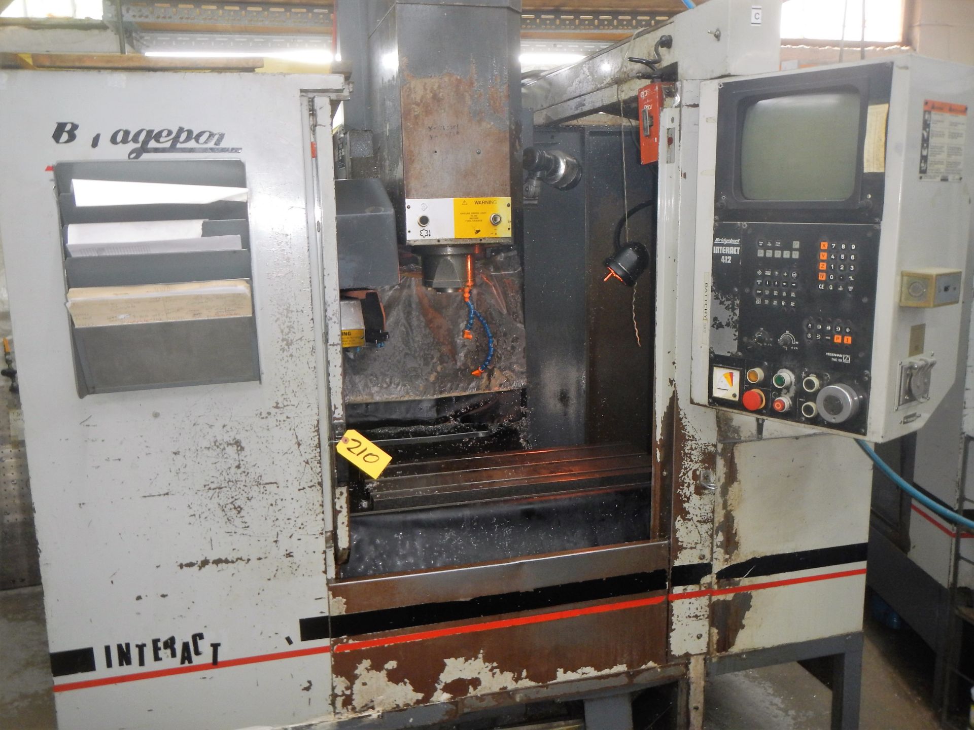 BRIDGEPORT MDL. INT-412V INTERACT CNC VERTICAL MACHINING CENTER, WITH BT-40 TAPER SPINDLE,