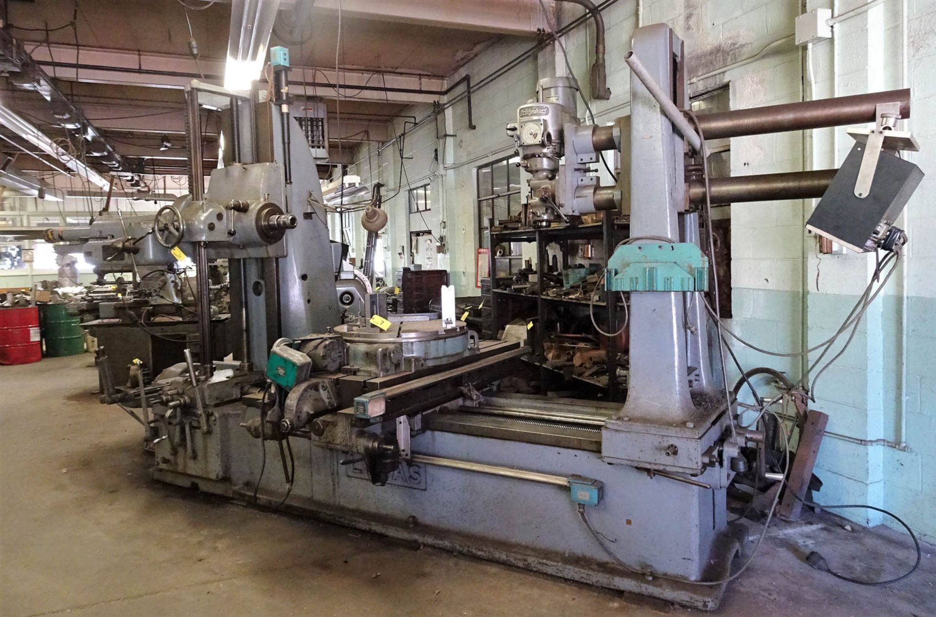 LUCAS NO. 42 HORIZONTAL MILLING MACHINE WITH 60" X 30" T-SLOT TABLE, APPROXIMATELY 56" TABLE TRAVEL, - Image 2 of 7